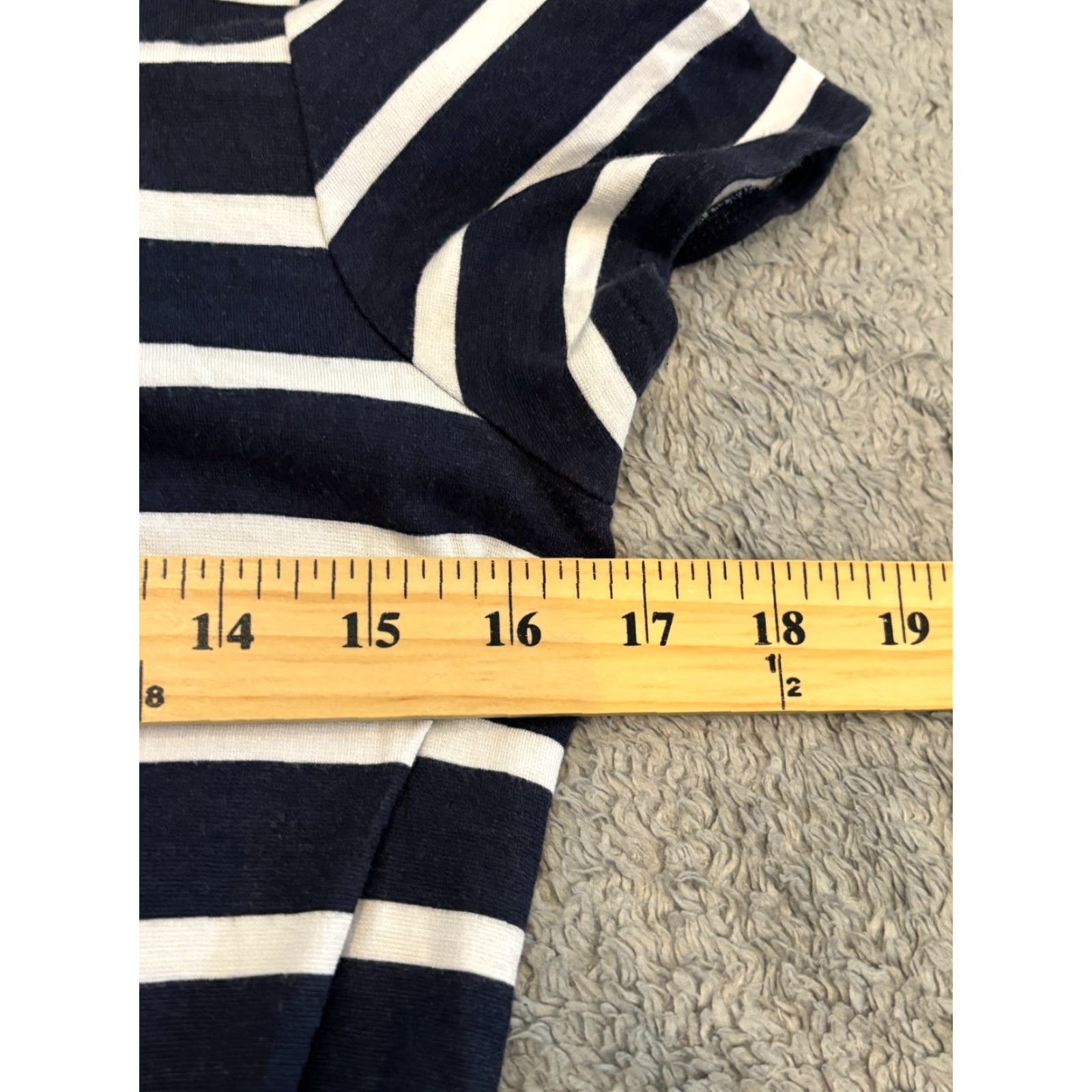 Banana Republic VINTAGE? No. Banana Republic Dress Womens XS Blue White Striped Short Sleeve Knit Knot Preppy Size 26" / US 2 / IT 38 - 3 Thumbnail