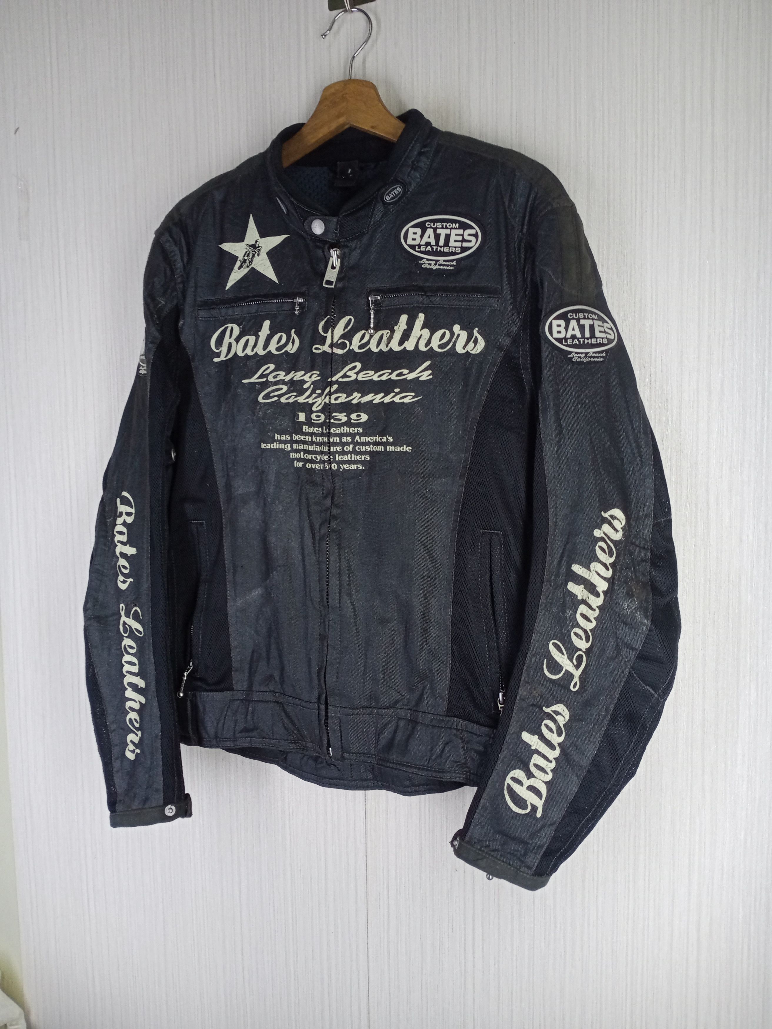 Bates Hats Custom Bates Leather Long Beach California Biker Jacket Size US XL / EU 56 / 4 - 3 Thumbnail
