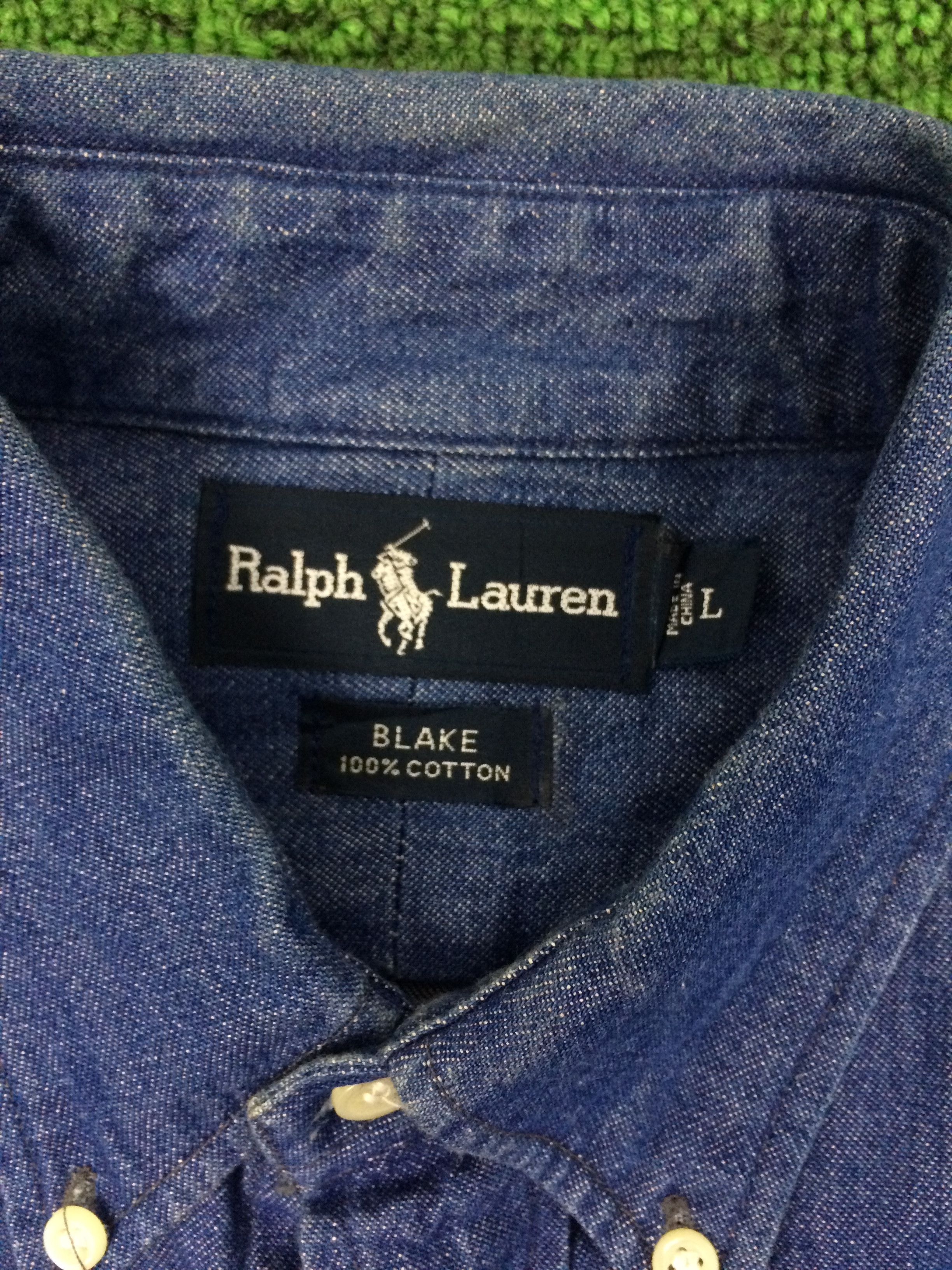 Polo Ralph Lauren × Vintage G15 POLO RALPH LAUREN DENIM WORK SHIRT BLAKE COTTON Size US L / EU 52-54 / 3 - 4 Thumbnail