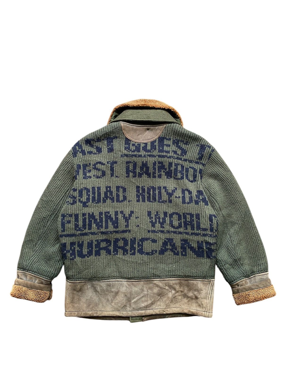 Jean Charles De Castelbajac × Vintage 1980s - Jean De Castelbajac Wool/Knit Flying Fur Jacket Size US L / EU 52-54 / 3 - 5 Thumbnail
