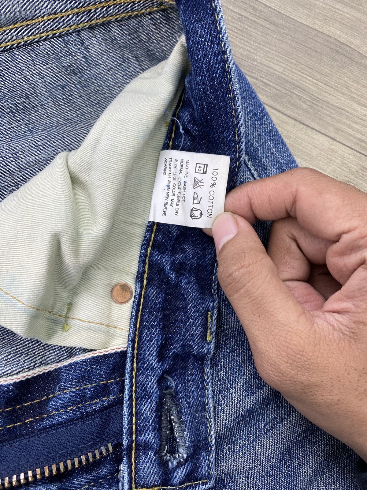 Japanese Brand Knackered Japan Distressed Selvedge Raw Denim Faded Jeans Size US 34 / EU 50 - 11 Thumbnail