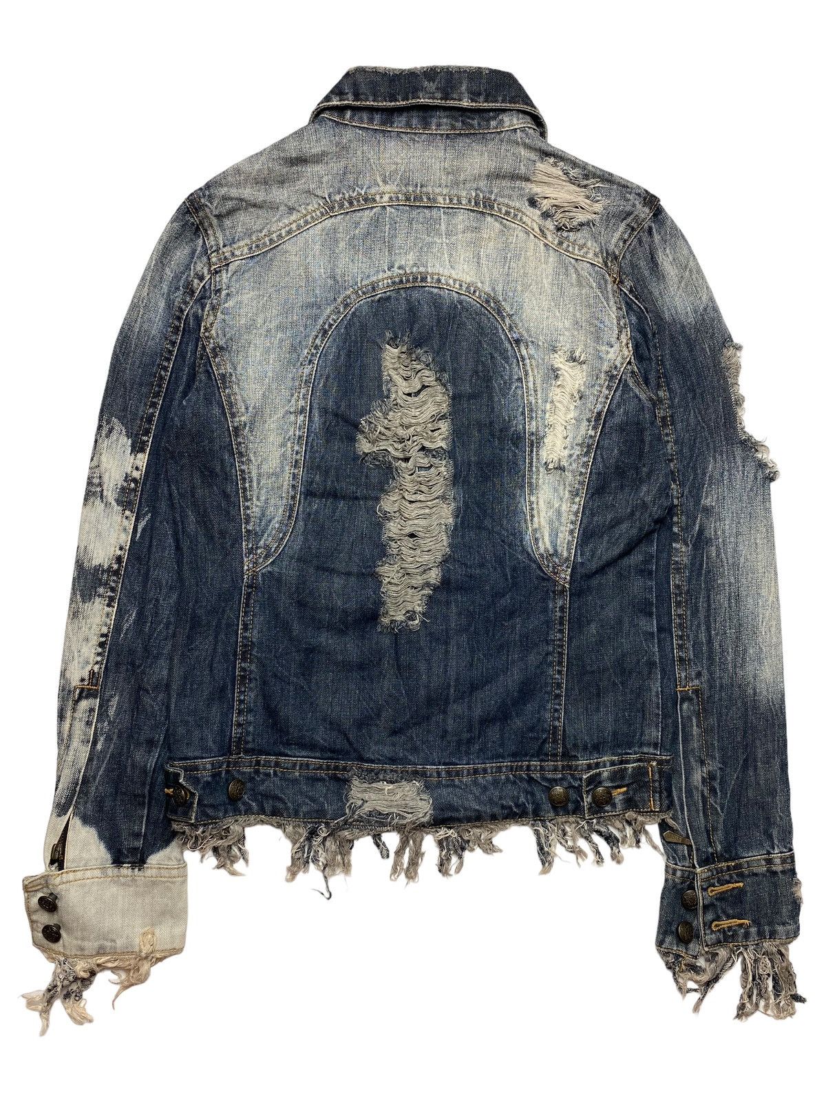 Pre-owned If Six Was Nine X Le Grande Bleu L G B Sold Bundle 2000s Midas - Destroyed Denim Jacket (size Medium)