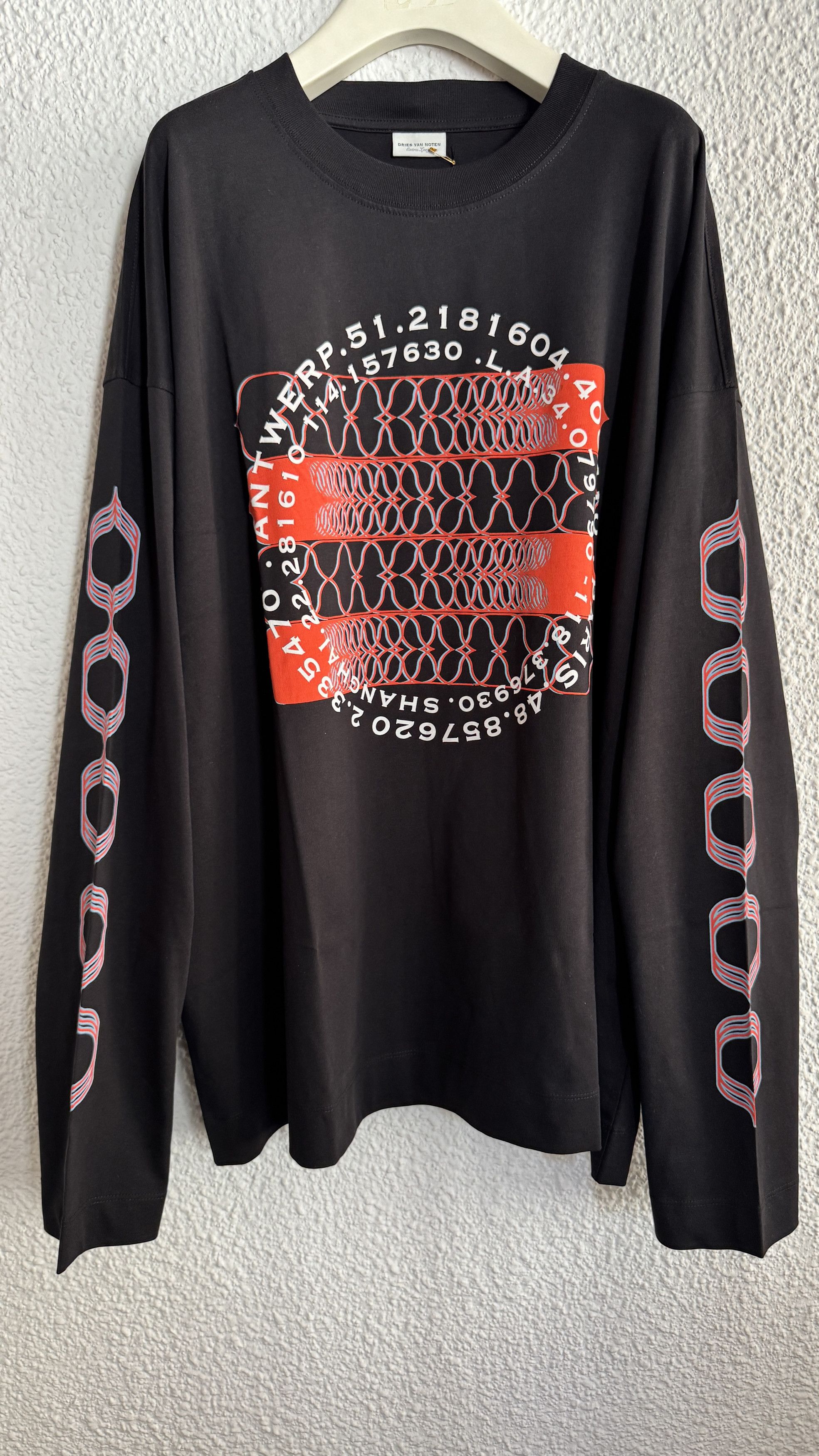 Dries Van Noten Black Printed Long Sleeve T-shirt Size US XL / EU 56 / 4 - 1 Thumbnail