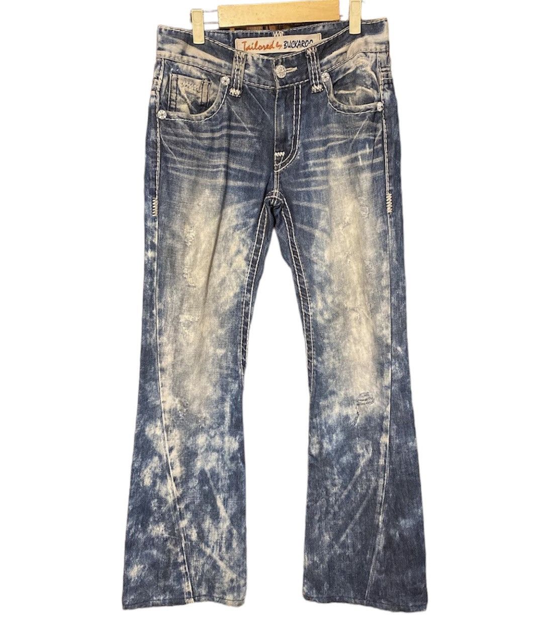 image of If Six Was Nine x Le Grande Bleu L G B Bootcut Buckaroo Washed Faded Denim Pants in Blue Wash (Size