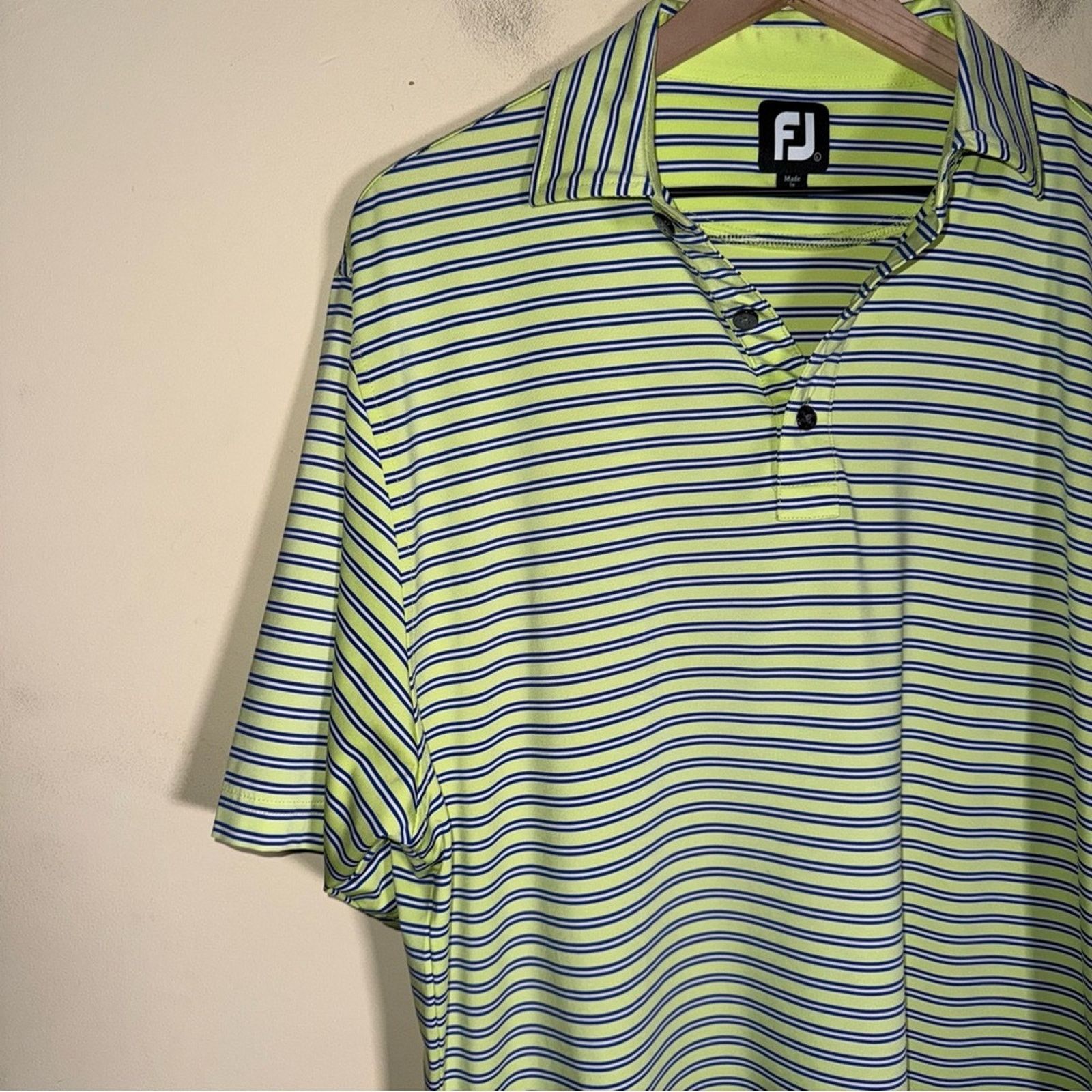 Footjoy FOOTJOY men’s striped athletic performance golf polo L Size US L / EU 52-54 / 3 - 3 Thumbnail