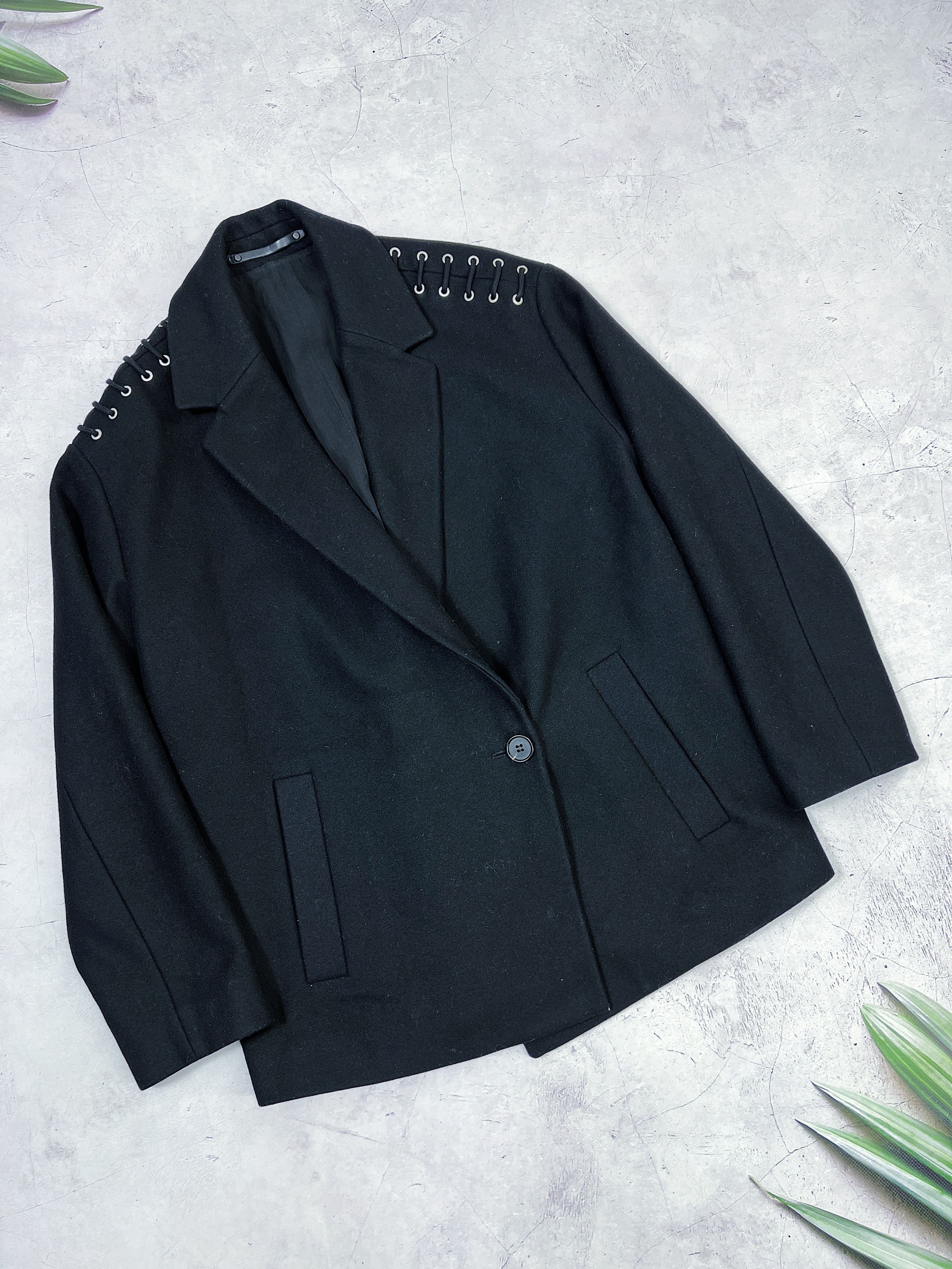 Allsaints AllSaints Ada Laced Short Wool Coat Women's Size S / US 4 / IT 40 - 2 Thumbnail