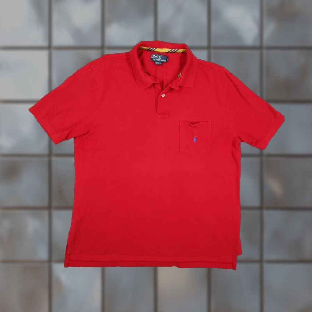 Polo Ralph Lauren VINTAGE Polo Ralph Lauren Polo Shirt Mens XL Red Pocket Embroidered Pony Vintage Size US XL / EU 56 / 4 - 1 Thumbnail