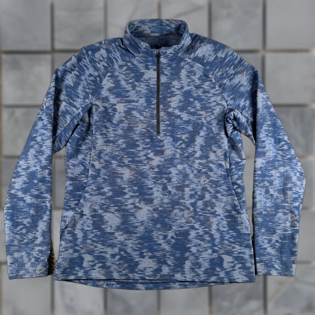Lululemon Lululemon Surge Warm Half Zip Shirt Mens L Blue Abstract Long Sleeve Activewear Size US L / EU 52-54 / 3 - 1 Thumbnail