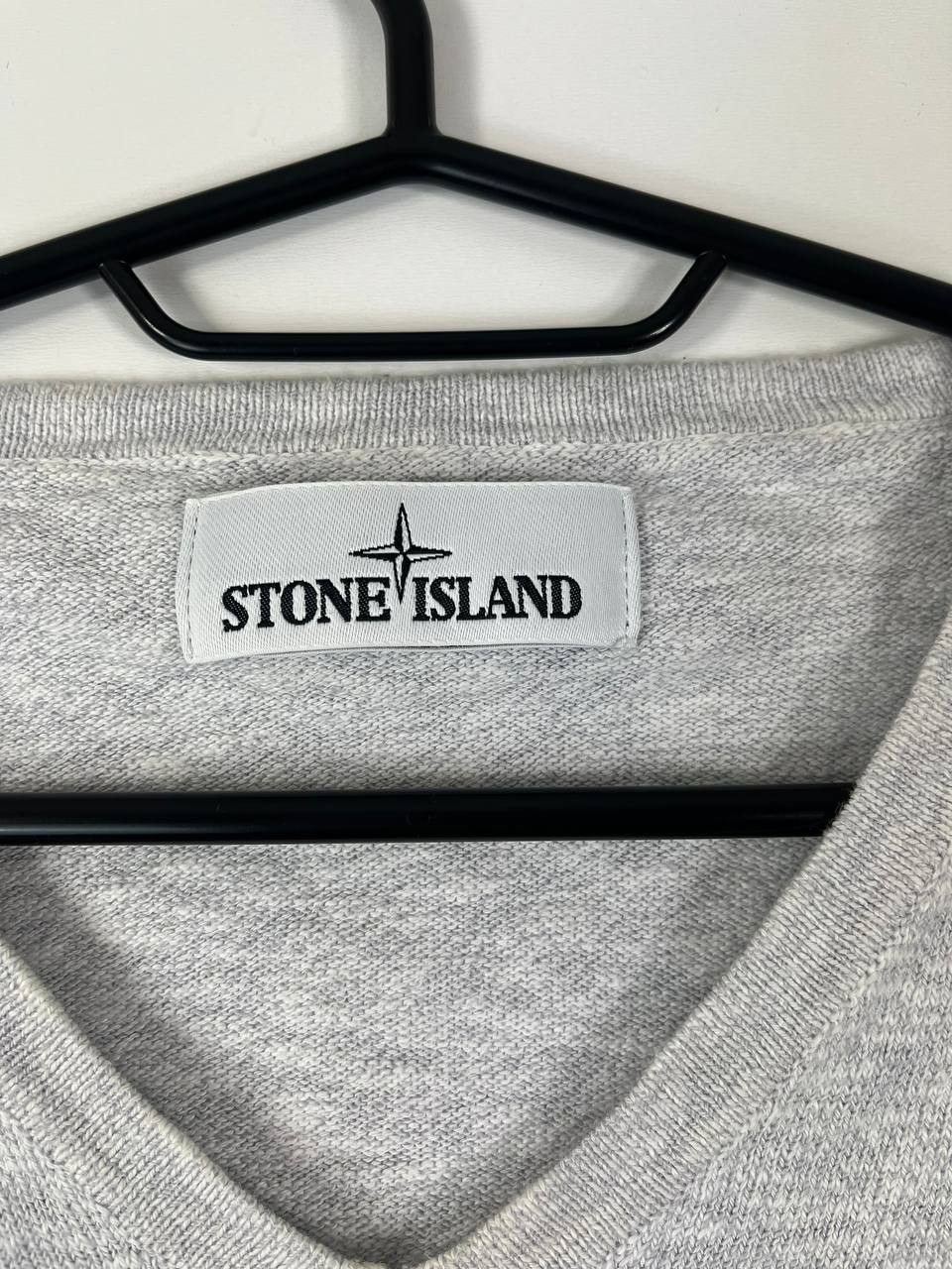 Stone Island Stone Island Sweater Light Grey V-Neck Knit Pullover Size S Size US S / EU 44-46 / 1 - 2 Thumbnail