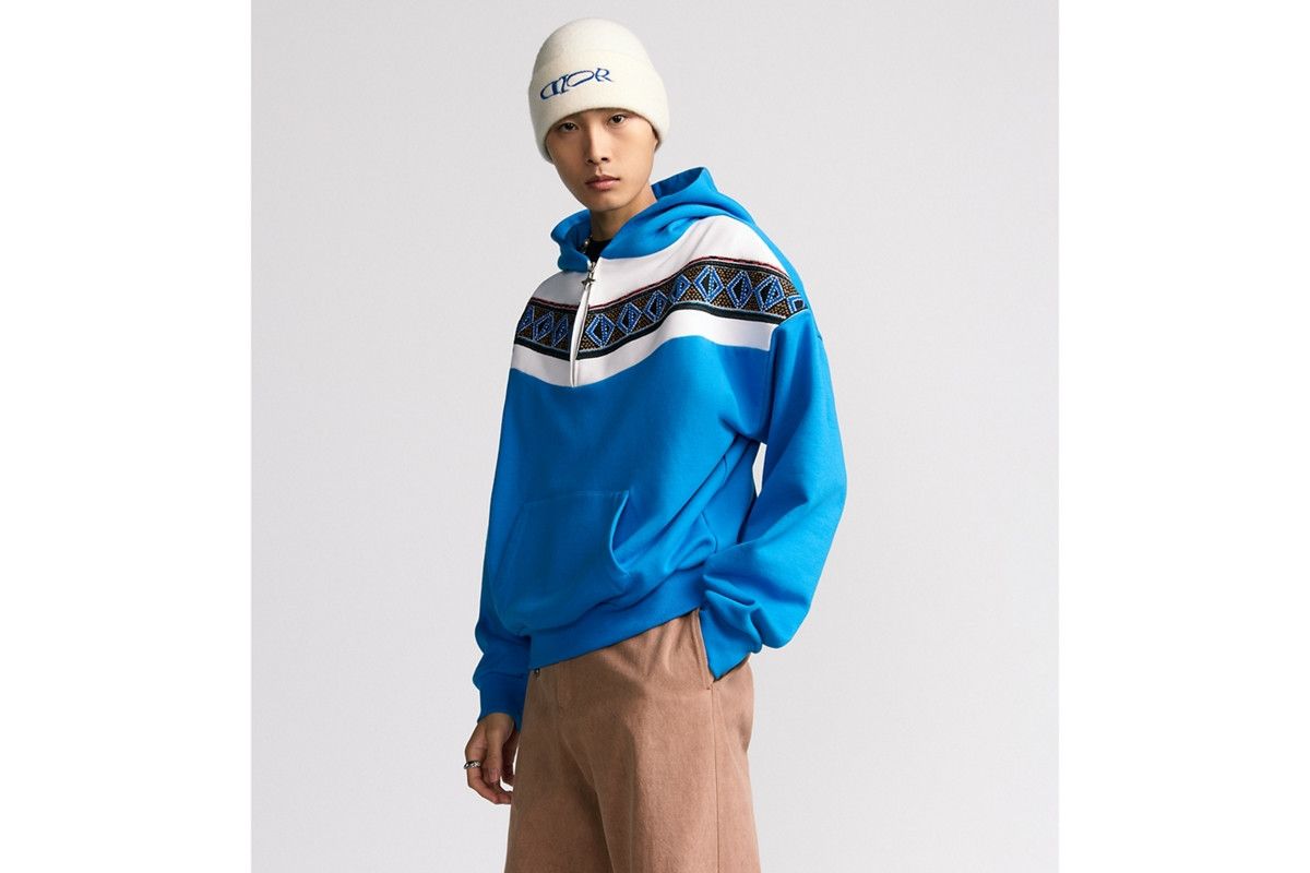 Dior o1bcso1str0326 CD Diamond Hooded Sweatshirt in Blue Size US L / EU 52-54 / 3 - 3 Thumbnail