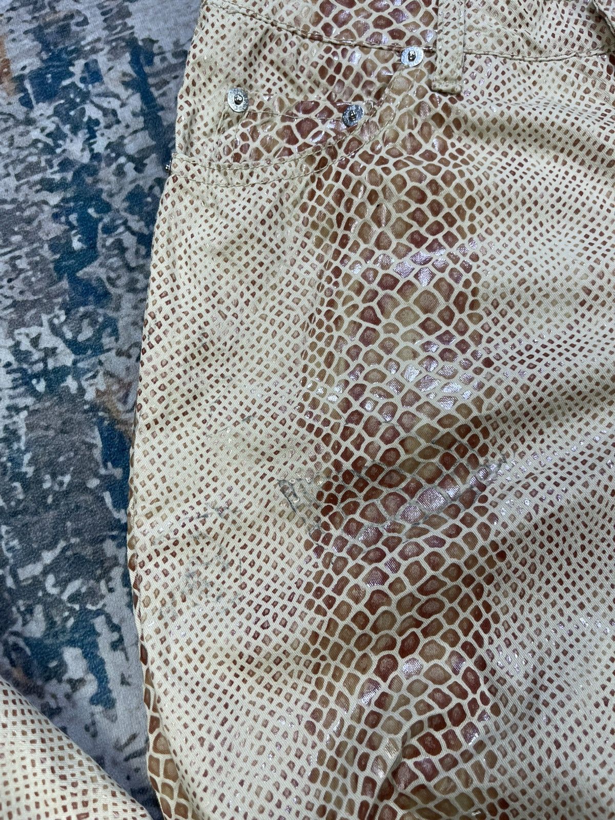 If Six Was Nine Acquaverde Snakeskin Flare Pants Size 28" / US 6 / IT 42 - 9 Thumbnail