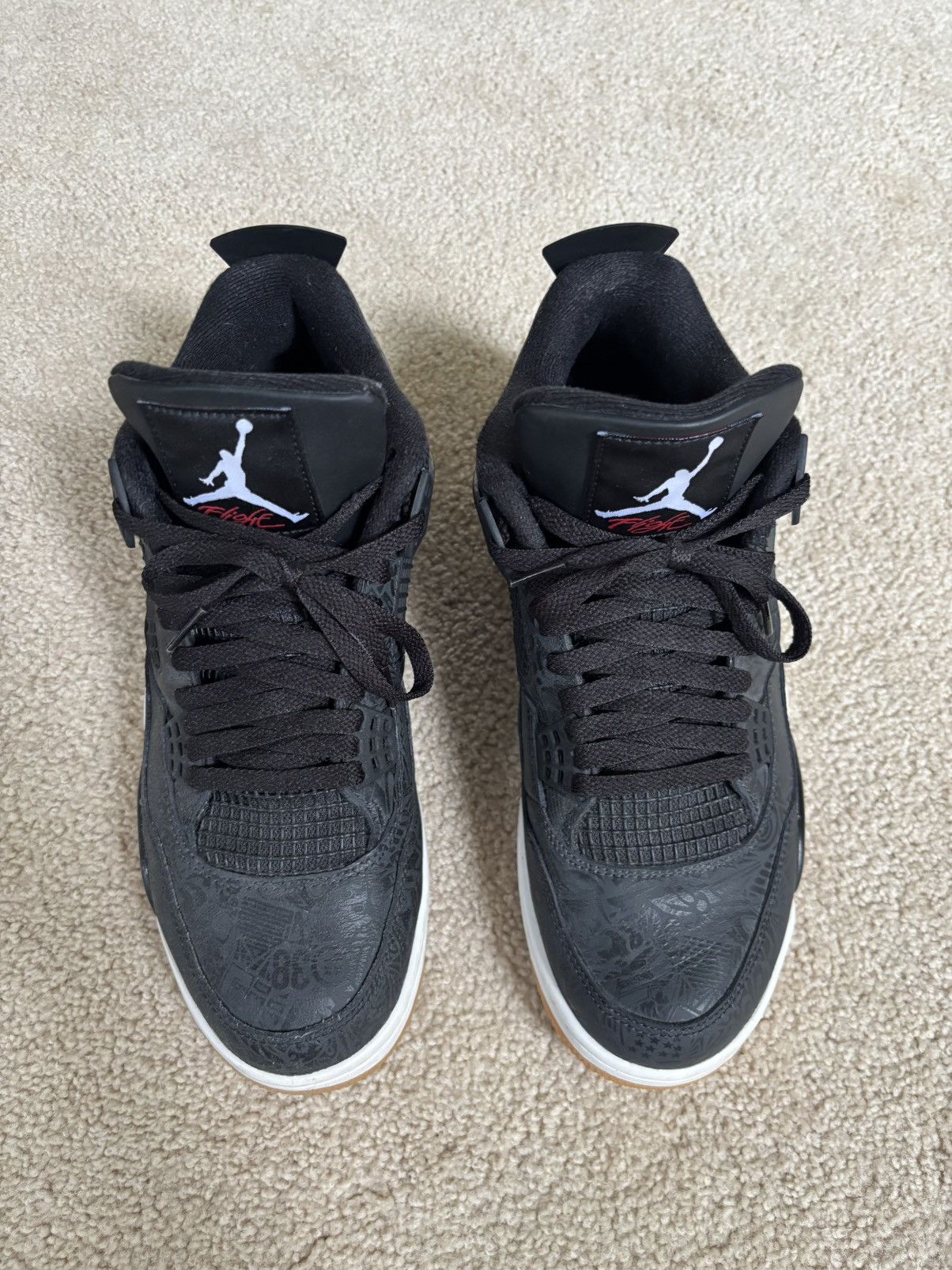 Jordan Brand × Nike Jordan 4 Retro 'Laser Black Gum' Size US 10 / EU 43 - 2 Thumbnail