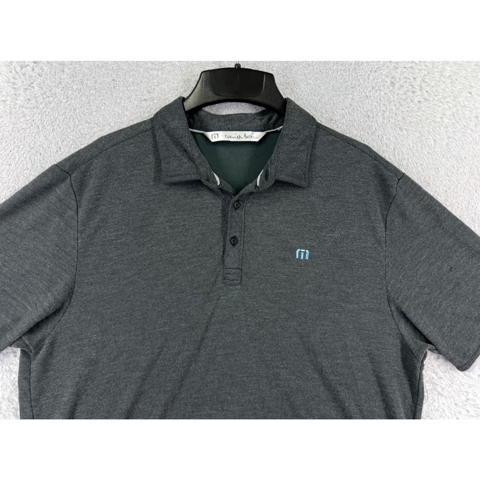TravisMathew Travis Mathew Polo Shirt Mens L Gray Solid Golf Outdoor Knit Short Sleeve Regular Fit Size US L / EU 52-54 / 3 - 6 Thumbnail