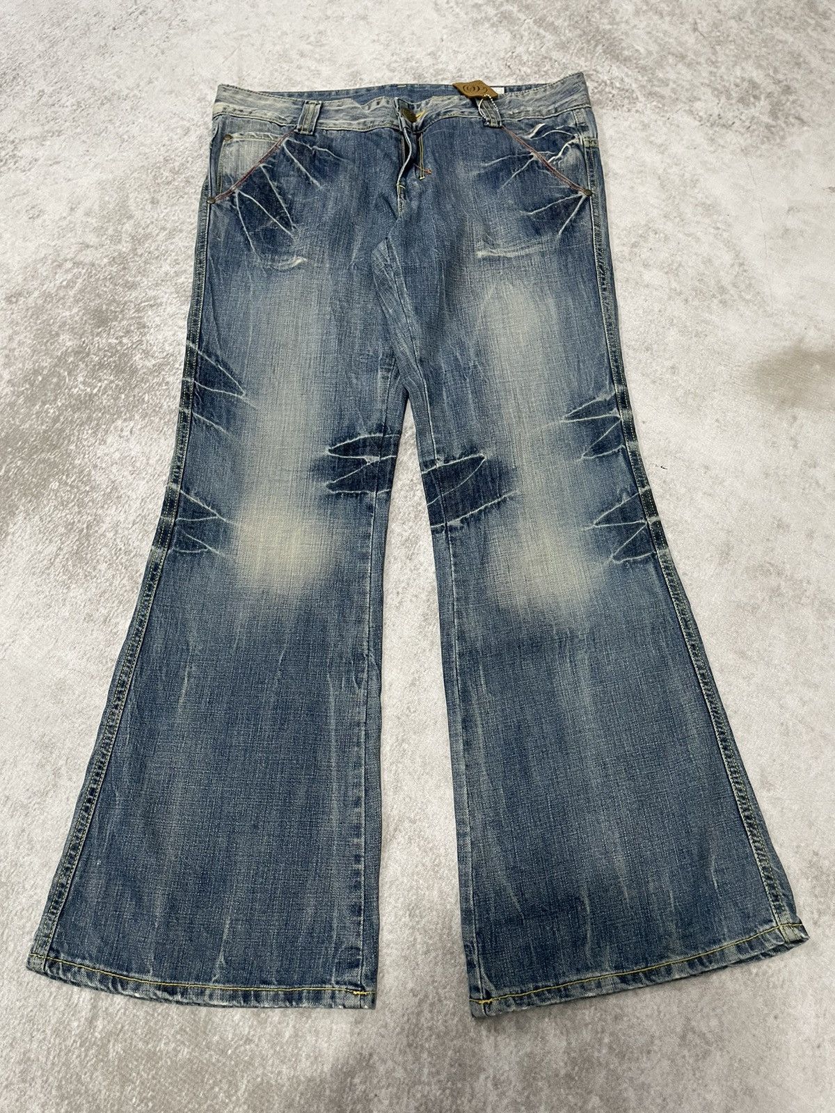 Hysteric Glamour 2000s only japan Super Flared acid wash denim Y2k style Size US 33 - 1 Thumbnail