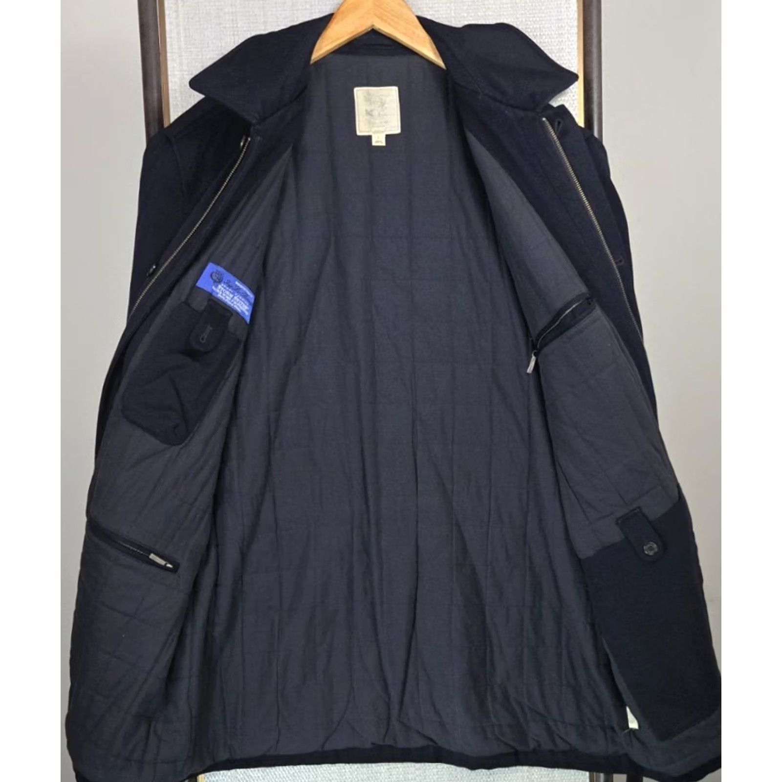 Brooks Brothers Brooks Brothers x Loro Piana Storm System Mens Coat Jacket Wool 100% Full Zip Navy Blue Regular Large Size US L / EU 52-54 / 3 - 5 Thumbnail