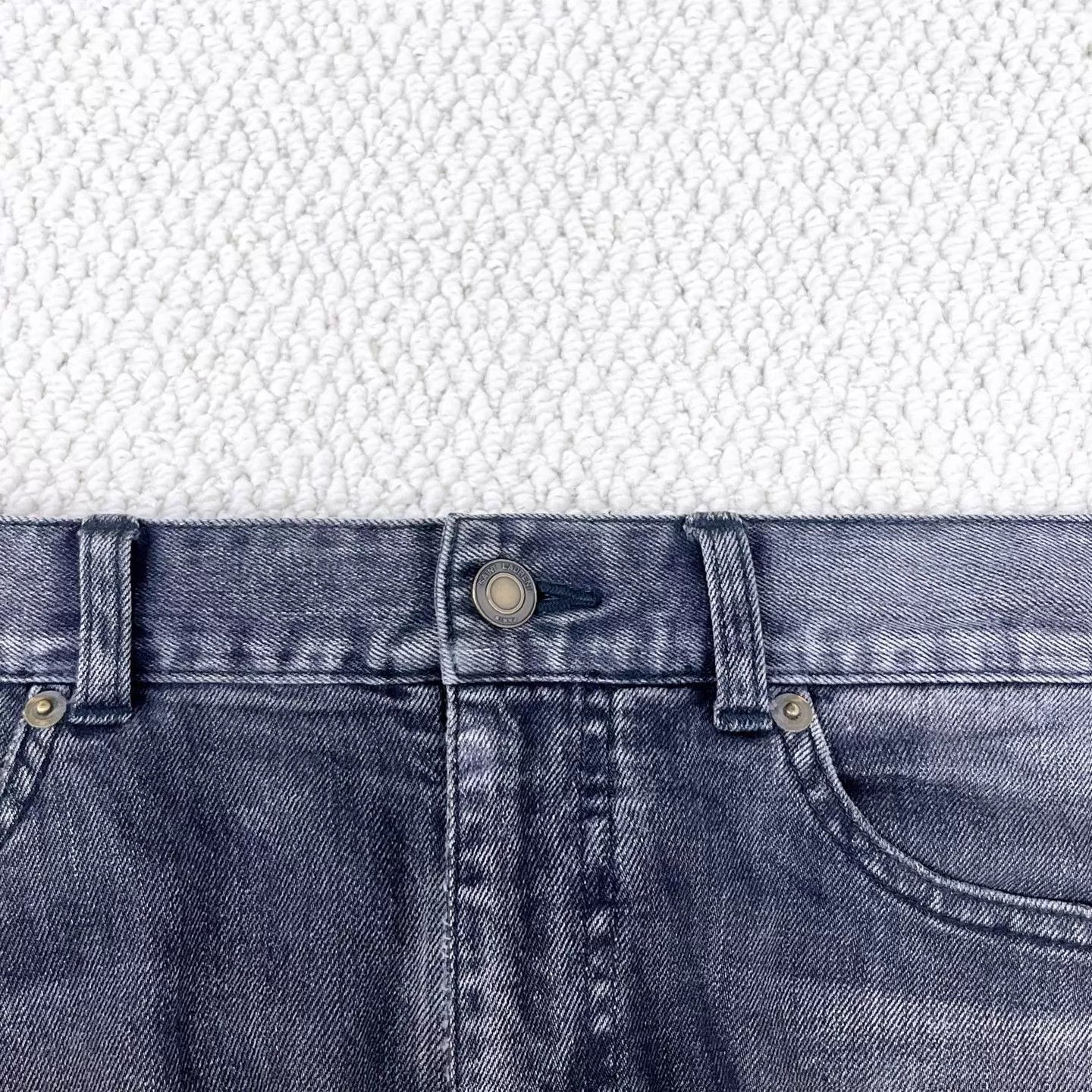 Saint Laurent Paris SL D02 Smoke Gray Washed Distressed Back Cutout 31 Size US 31 - 5 Thumbnail