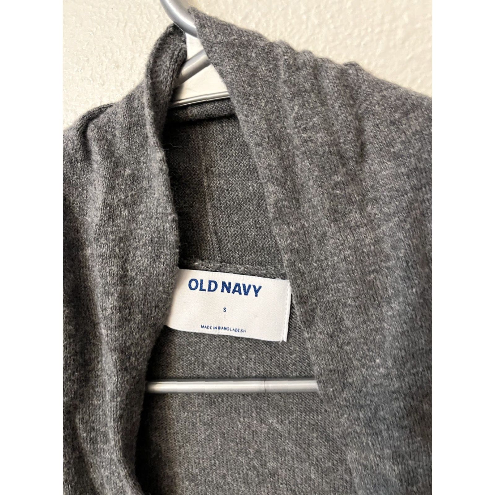 Old Navy Old Navy Cardigan Sweater Women Small Gray Cotton Open Stretch Crew Neck Pockets Size S / US 4 / IT 40 - 3 Thumbnail