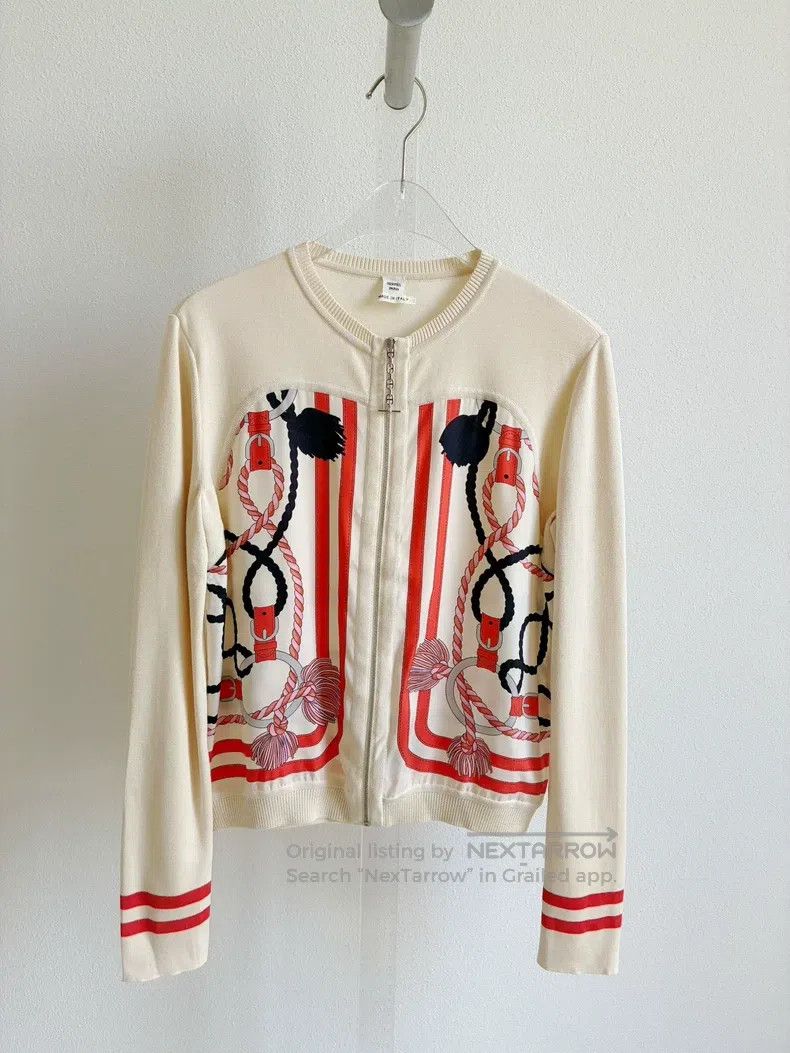 Hermes Hermes Beige Cardigan, 100% Mulberry Silk Size XXS / US 00 / IT 34 - 2 Thumbnail