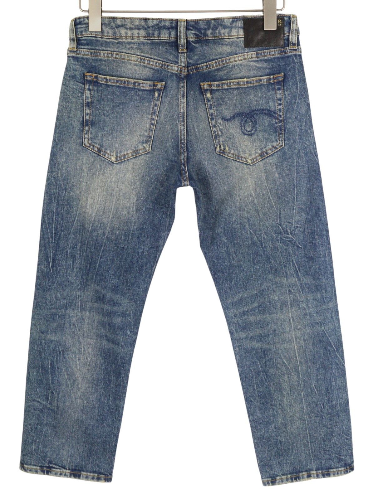 R13 BOY STRAIGHT 27 Cropped Ankle Washed Blue Kelly 84445 Size 27" / US 4 / IT 40 - 3 Thumbnail