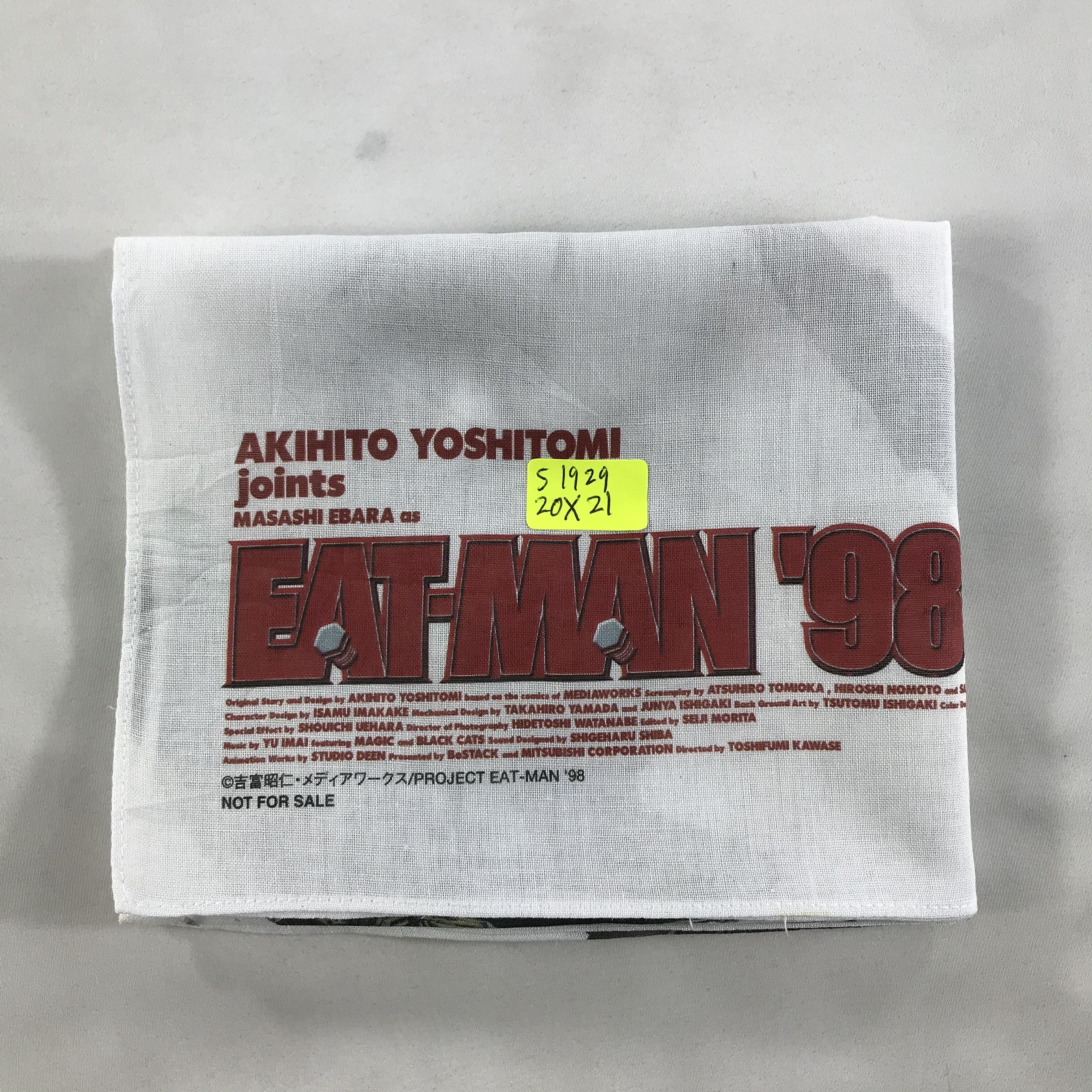 Anime × Vintage Eat Man Anime Bandana / Handkerchief / Neckerchief - S1929 Size ONE SIZE - 3 Thumbnail