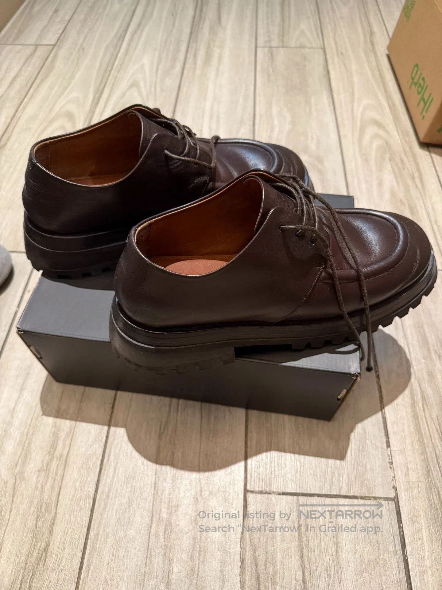 Marsell Marsell Men's Scalarmato Brown Platform Derby. Size US 8 / EU 41 - 4 Thumbnail
