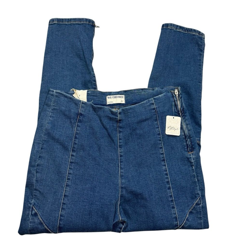 Free People NWT New $128 Free People We The Free Bella Moto Mid-Rise Sk Size 31" - 3 Thumbnail