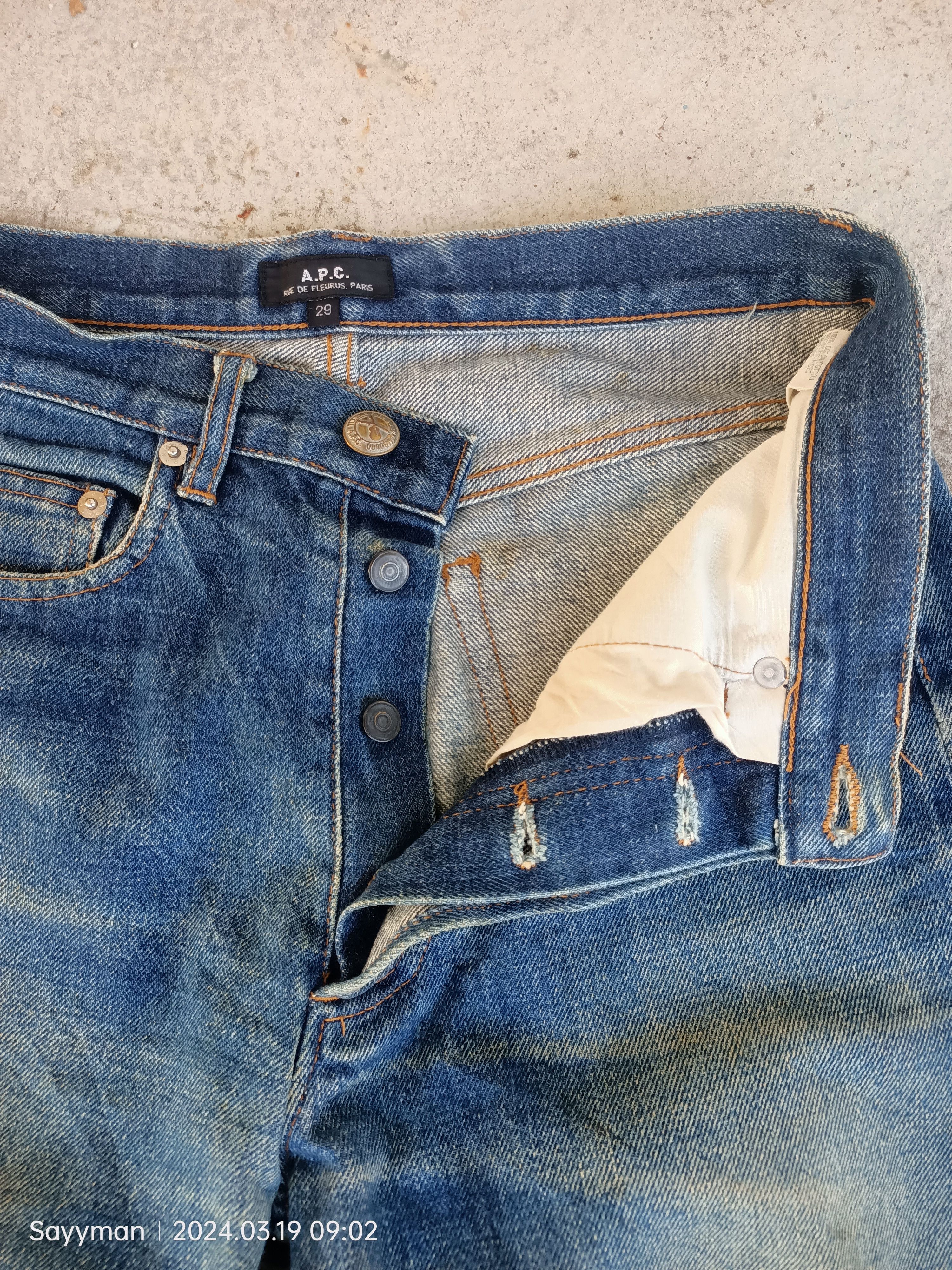 A.P.C. 💢 Selvedge Vintage A.P.C Faded Blue Jeans Size US 28 / EU 44 - 7 Thumbnail