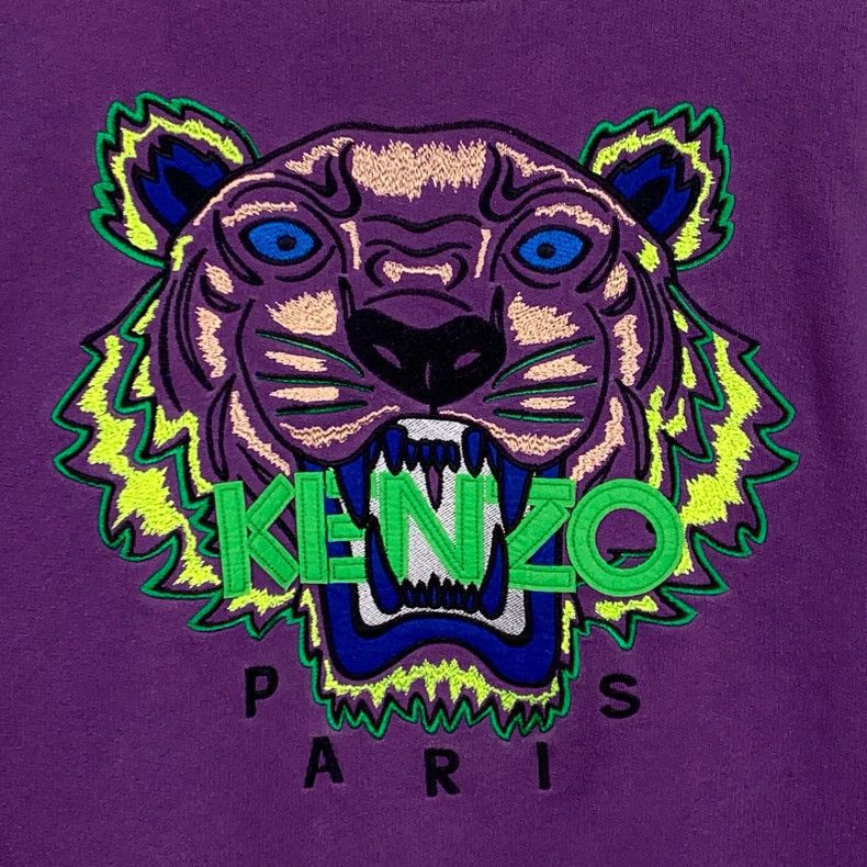 Kenzo KENZO Purple tiger embroidered cotton round neck long slee Size M / US 6-8 / IT 42-44 - 4 Thumbnail