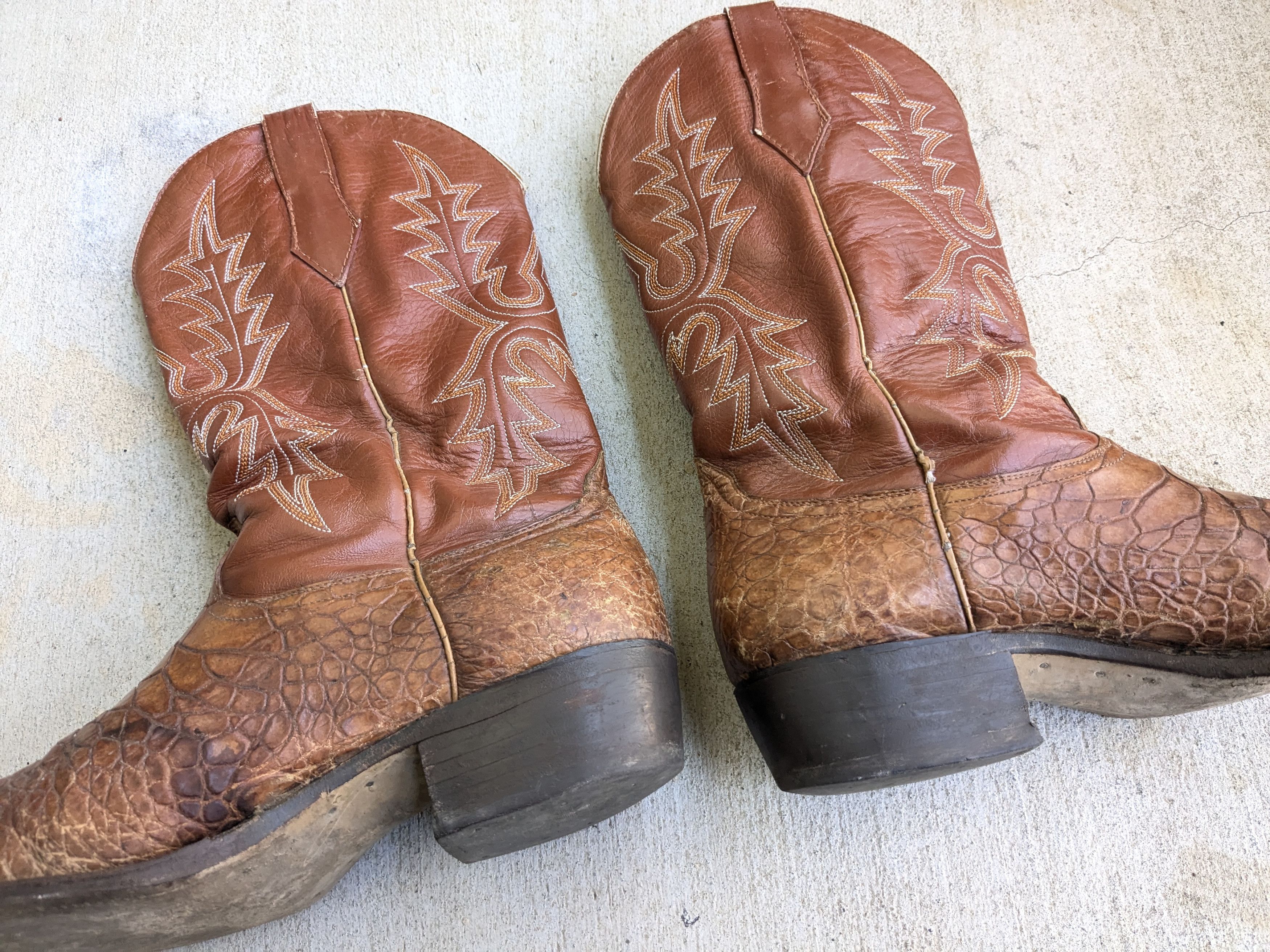 Genuine Leather × Vintage Vintage Cowboy Boots Brown 10 Leather USA Size US 10 / EU 43 - 7 Thumbnail
