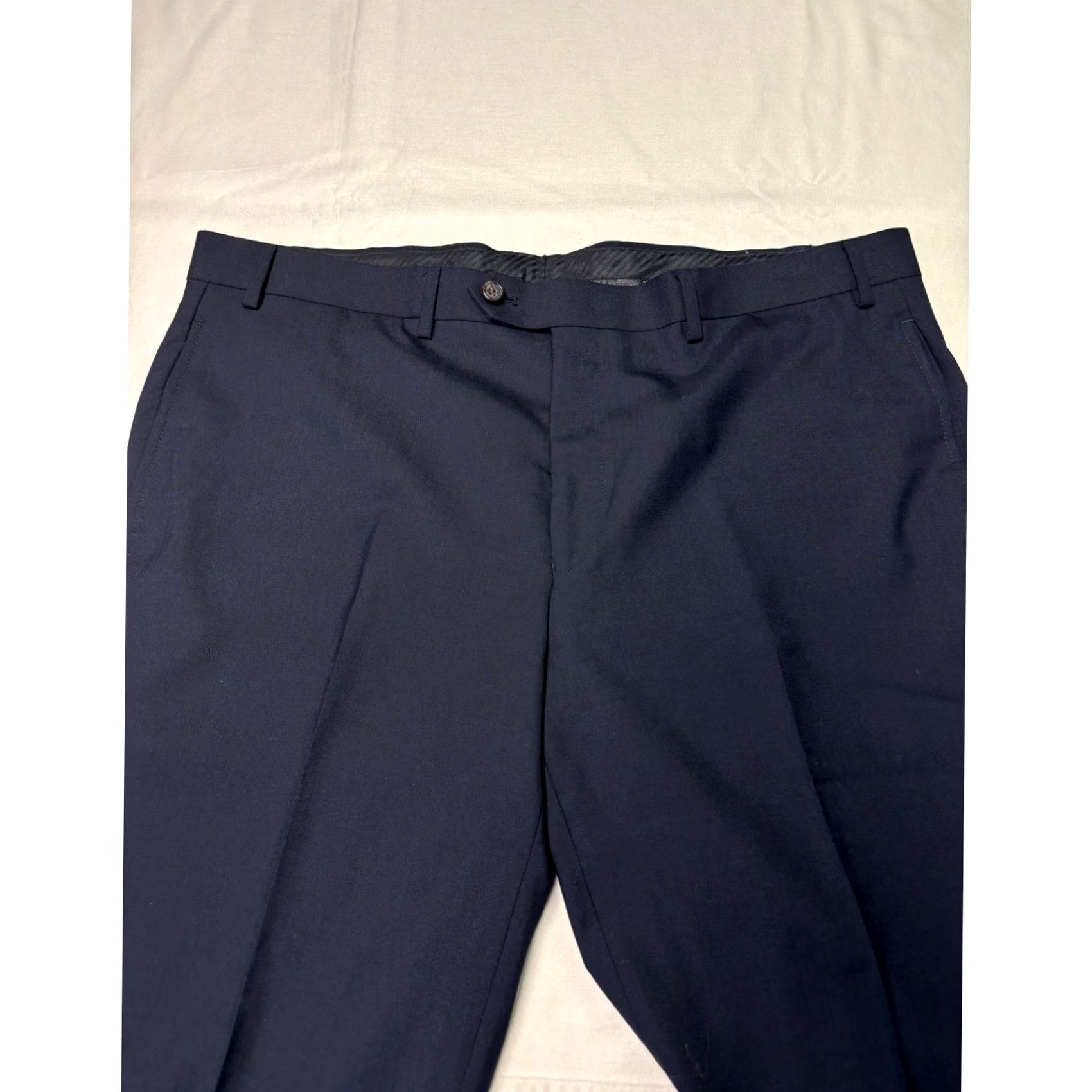 Ralph Lauren Lauren Ralph Lauren Mens Navy Blue Wool Blend Dress Pants Flat Front 38W x 28L Dress Pants, 38, Navy, Wool Blend, Regular, Mens Size US 38 / EU 54 - 2 Thumbnail