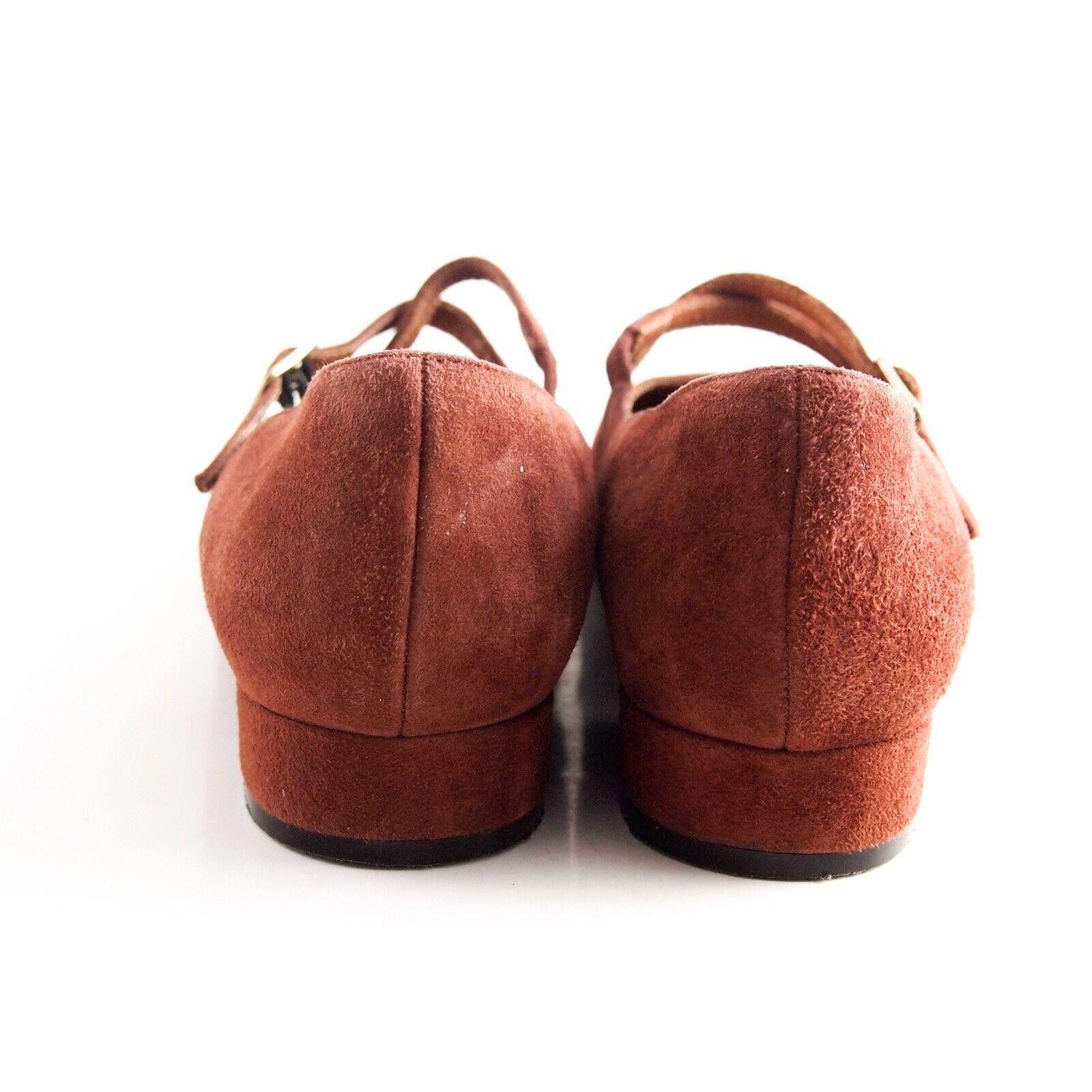 Designer Chie Mihara Mary Jane Flats Red Suede EU 38.5 US 8.5 Size US 8.5 / IT 38.5 - 6 Thumbnail