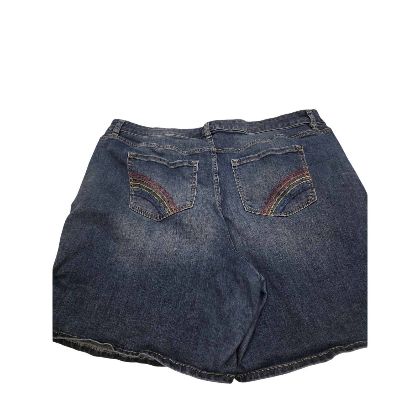 Laneus Lane Bryant Womens Size 18 Denim Shorts Rainbow Pocket Size 40" / US 18 - 2 Thumbnail