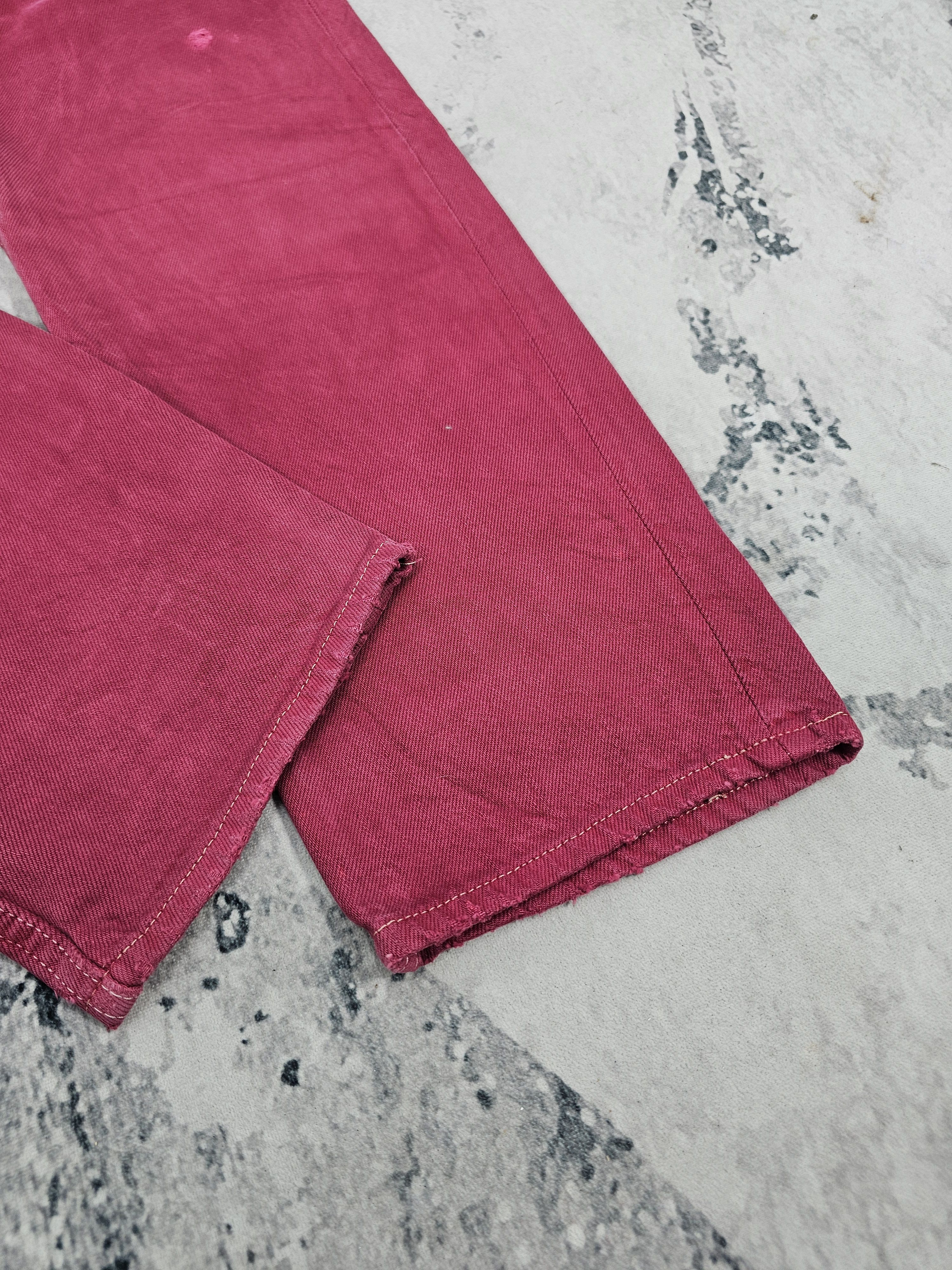 Levi's Vtg 90's LEVIS 501 Maroon Ripped Jeans Size 29X30 L0423 Size US 29 - 5 Thumbnail