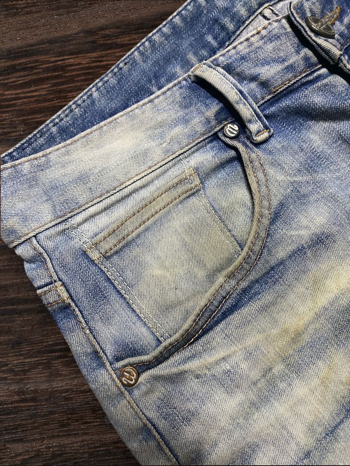 Other Peoples Republic Union Wash&Wash Distressed Denim Fade Jeans Size US 31 - 7 Thumbnail