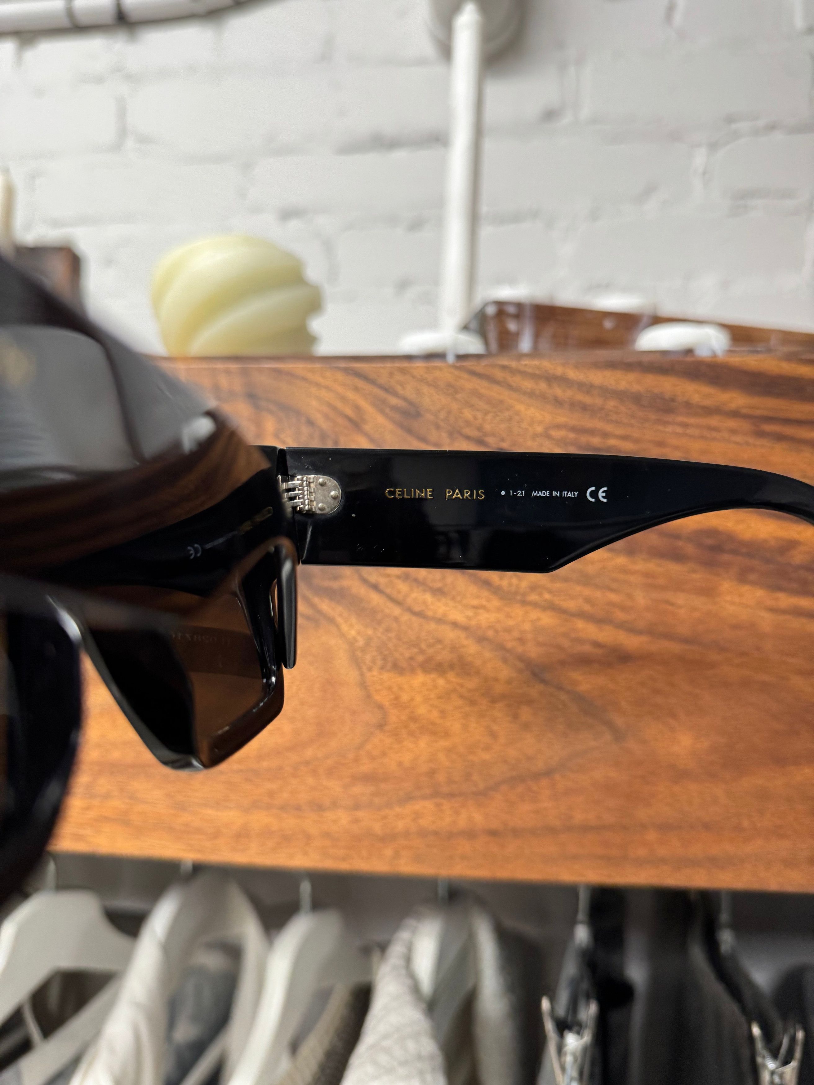 Celine Celine Boxy ‘Blackout’ Square Shape Shield Sunglassses Size ONE SIZE - 5 Thumbnail
