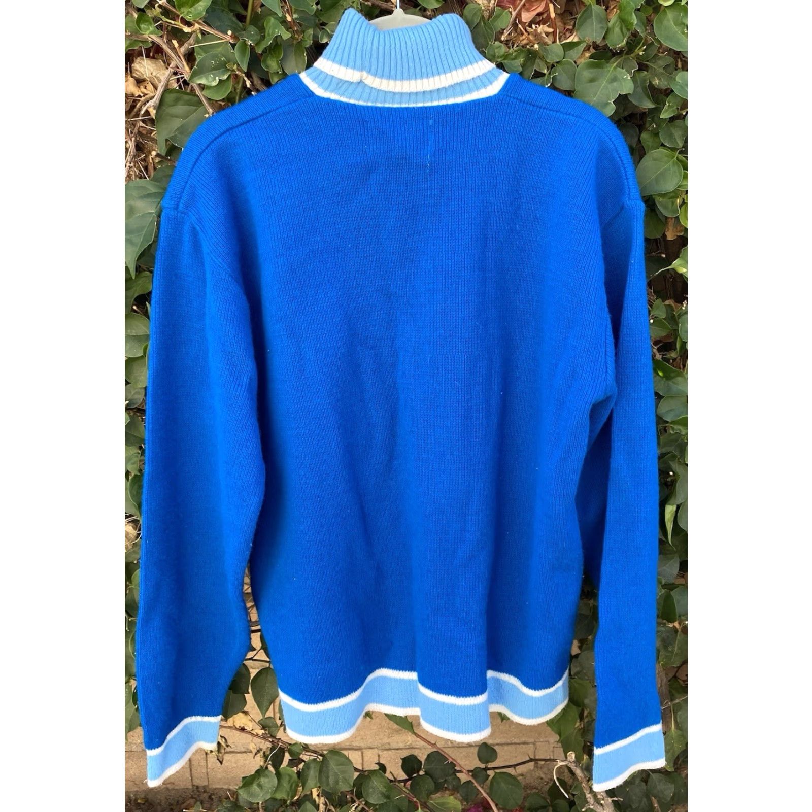 Vintage VINTAGE Mr Pro OF California Blue Acrylic Knit Sweater Turtleneck XL USA Made Size US XL / EU 56 / 4 - 3 Thumbnail