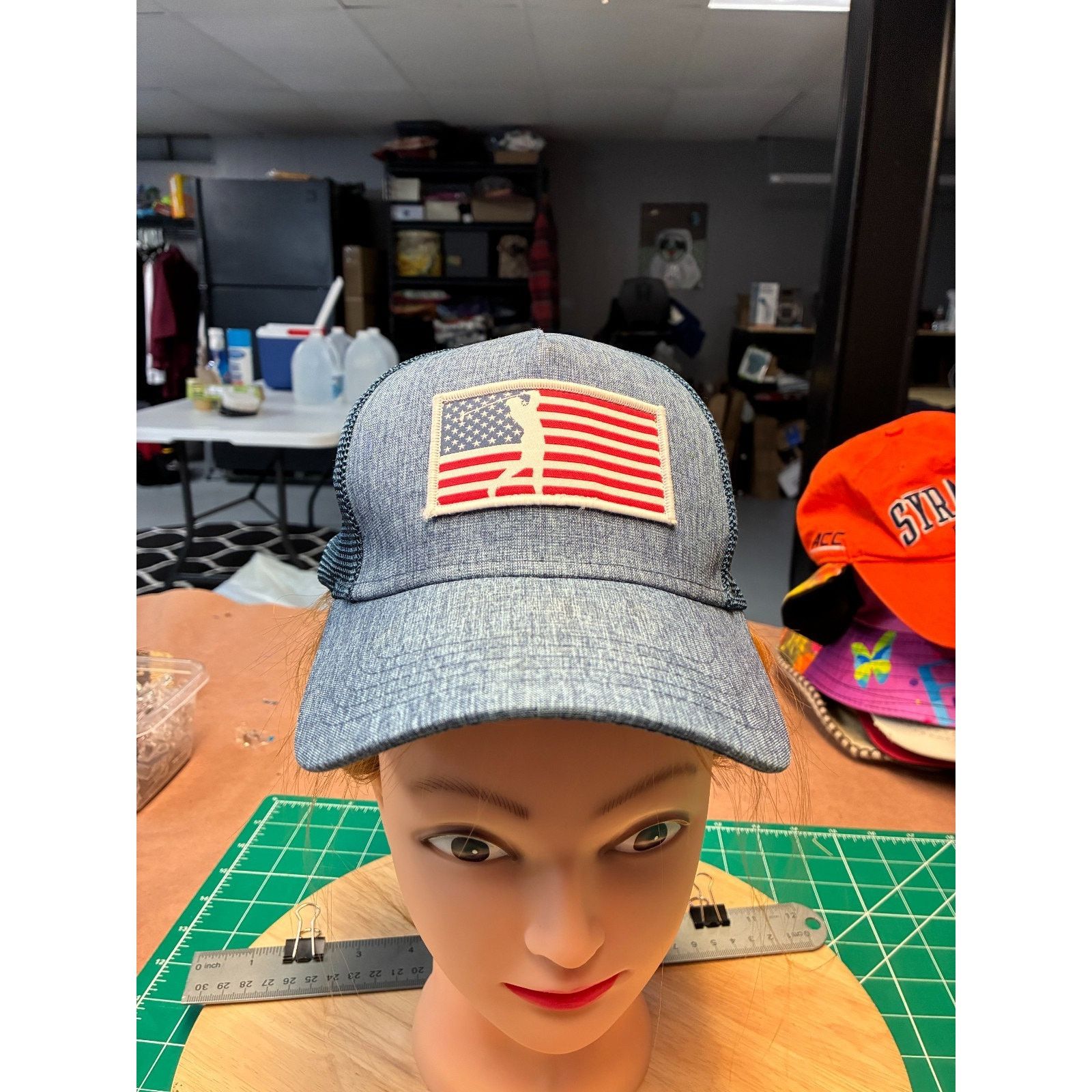 Other Walter Hagen Golf Hat Trucker Cap USA Flag Golfer Patch Size ONE SIZE - 8 Thumbnail