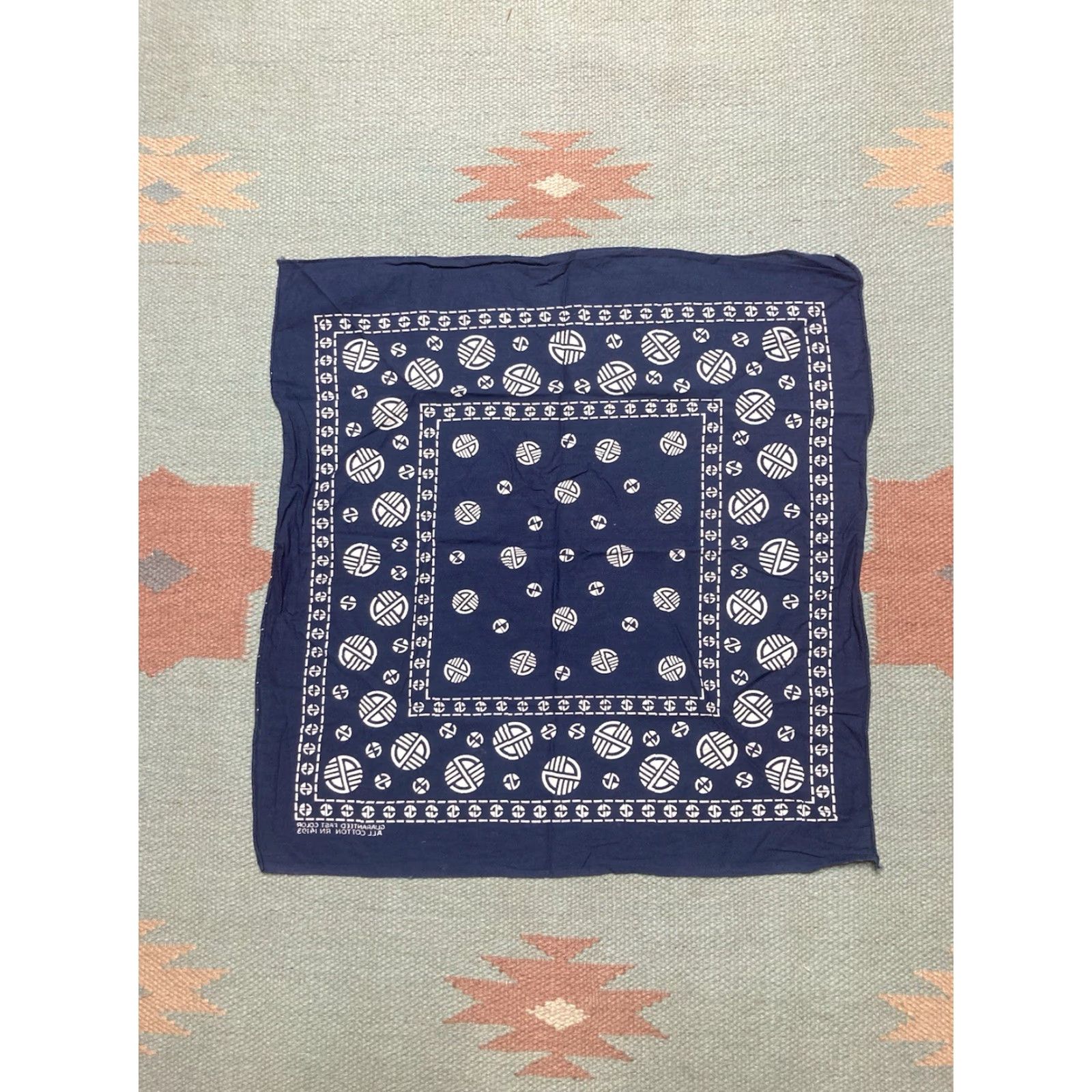 Vintage VINTAGE bandana handkerchief blue indigo selvedge cowboy workwear Size ONE SIZE - 6 Thumbnail