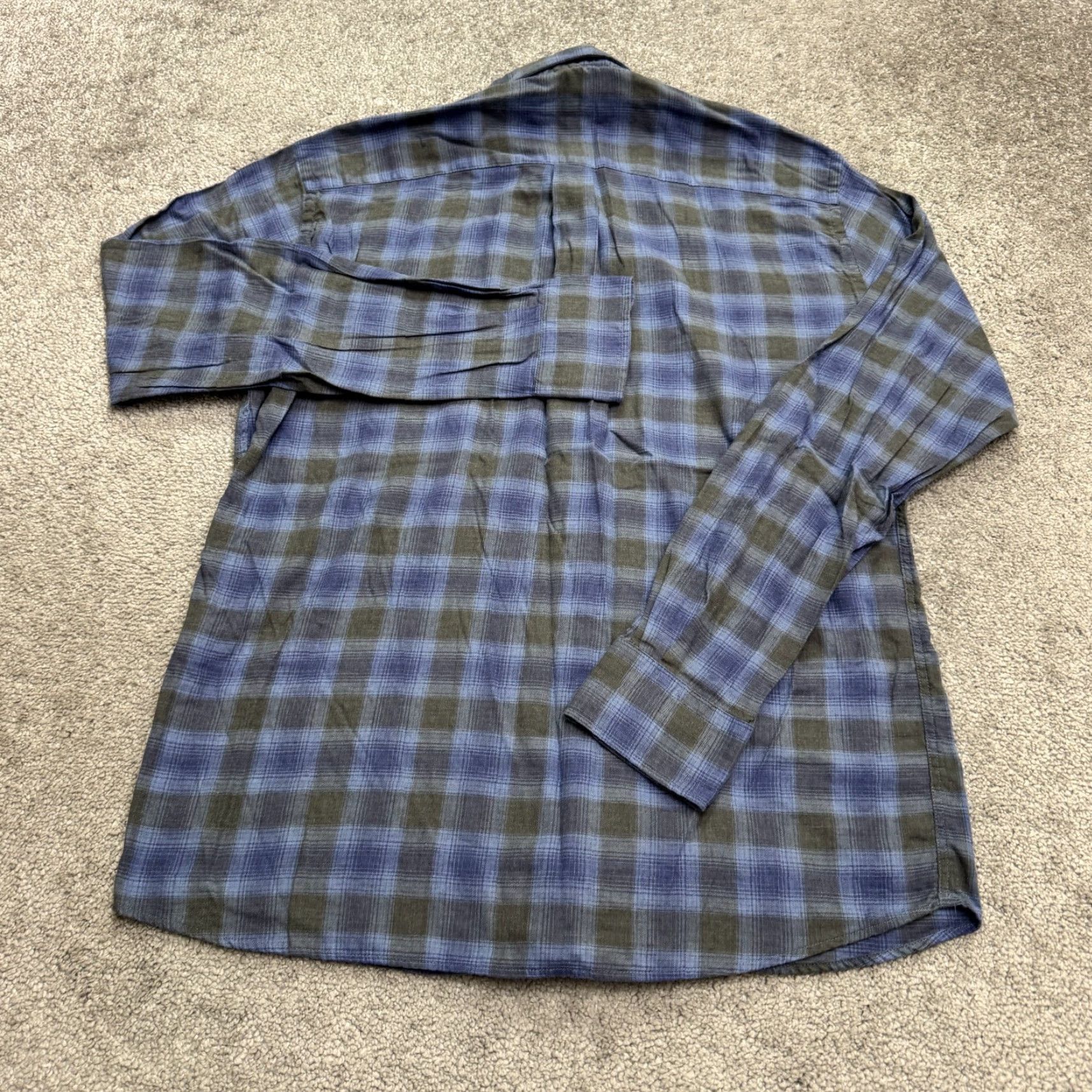 Peter Millar VINTAGE: No — Peter Millar Button-Down Shirt Mens M Blue Plaid Cotton Long Sleeve Casual Size US M / EU 48-50 / 2 - 2 Thumbnail