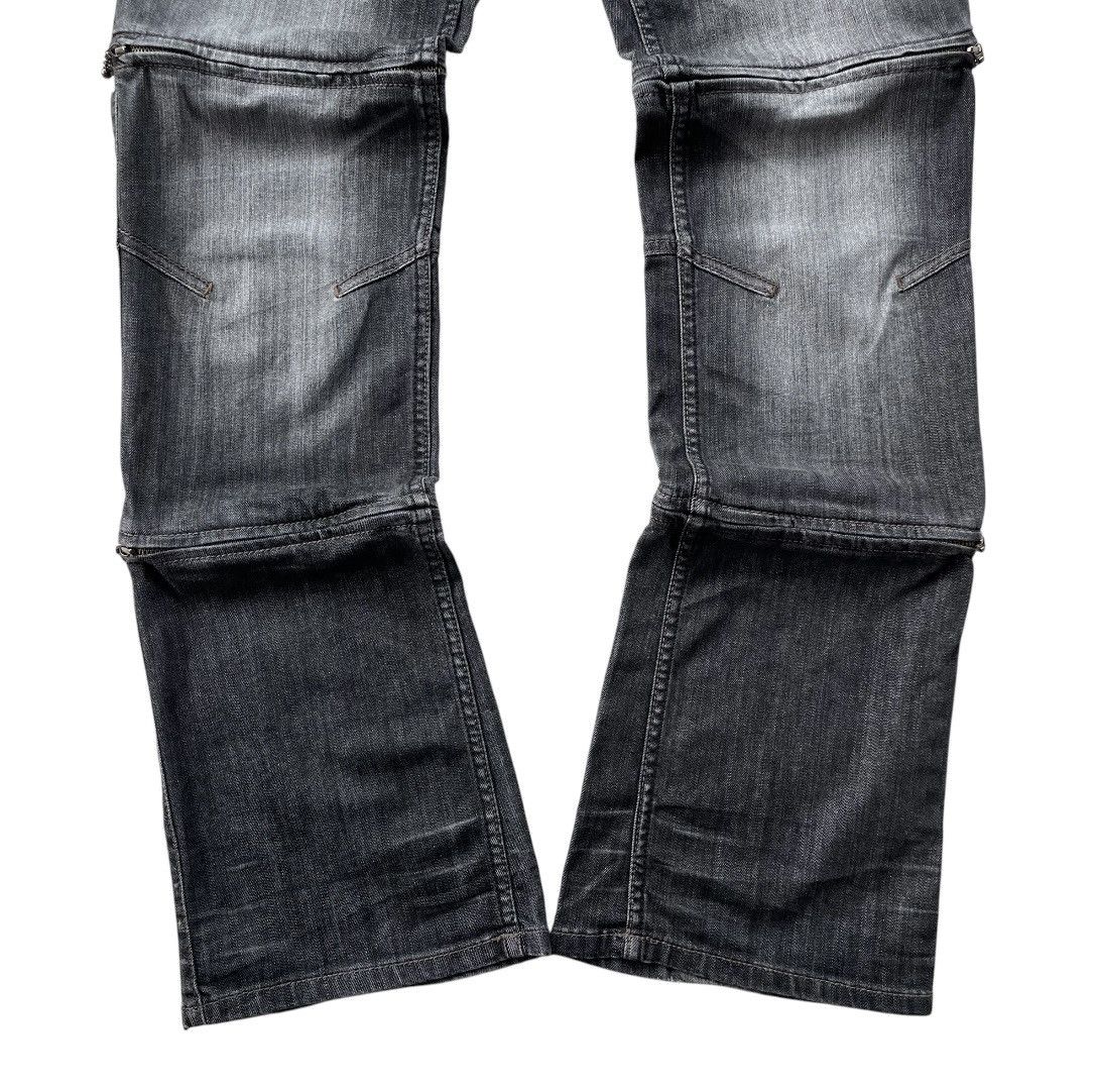Nicole Club 2000s NCFM - Flare Zip Off Washed Jeans Size US 34 / EU 50 - 6 Thumbnail