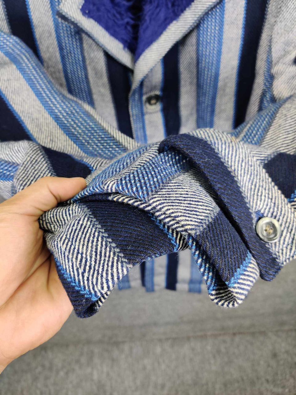 The Unbranded Brand Vintage Striped Shearling Baja Style Long Jacket Size US L / EU 52-54 / 3 - 11 Thumbnail