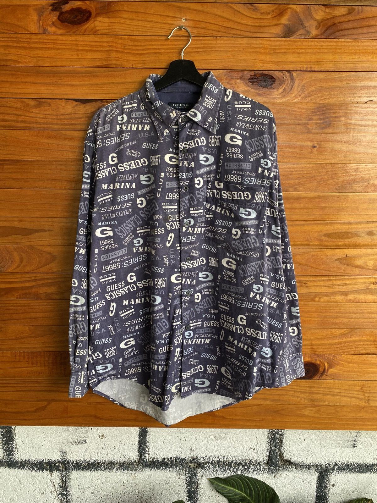 Guess Vintage Guess Classics All-Over Print ShirtMade in Hong Kong Size US L / EU 52-54 / 3 - 3 Thumbnail