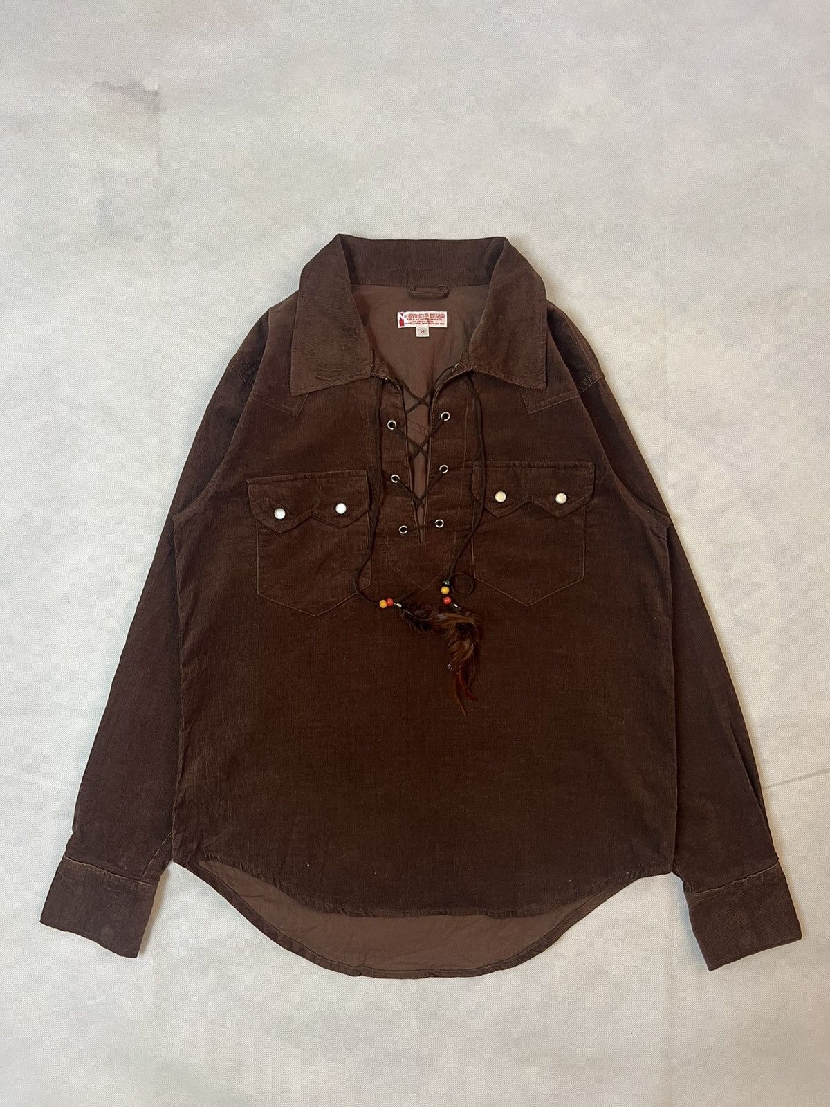 Japanese Brand Vtg Neyries Wear Western Brown Corduroy Shirt Size US M / EU 48-50 / 2 - 1 Thumbnail