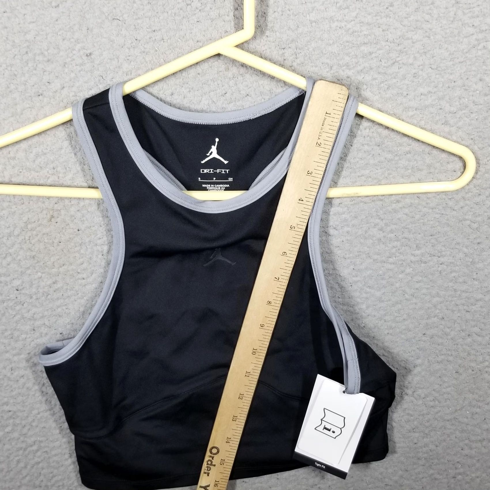 Nike Jordan Dri-FIT Sports Bra Womens Small Black Racerback Bodycon FN5156-010 Size ONE SIZE - 5 Thumbnail