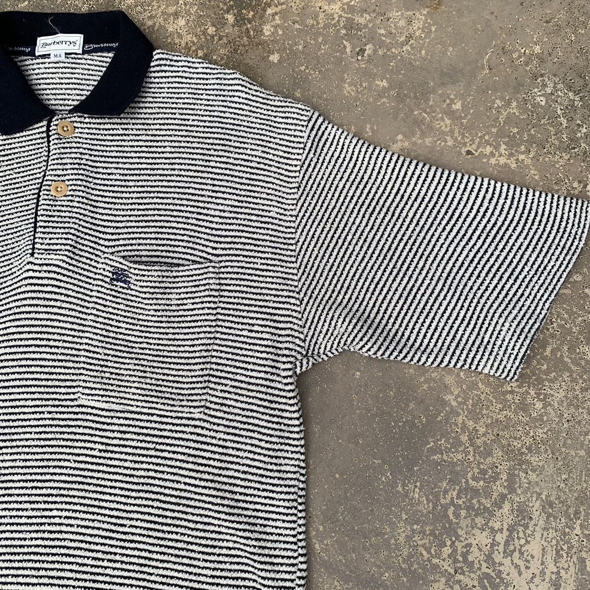 Burberry VINTAGE BURBERRYS KNIT STRIPED POLO SHIRT Size US L / EU 52-54 / 3 - 4 Thumbnail