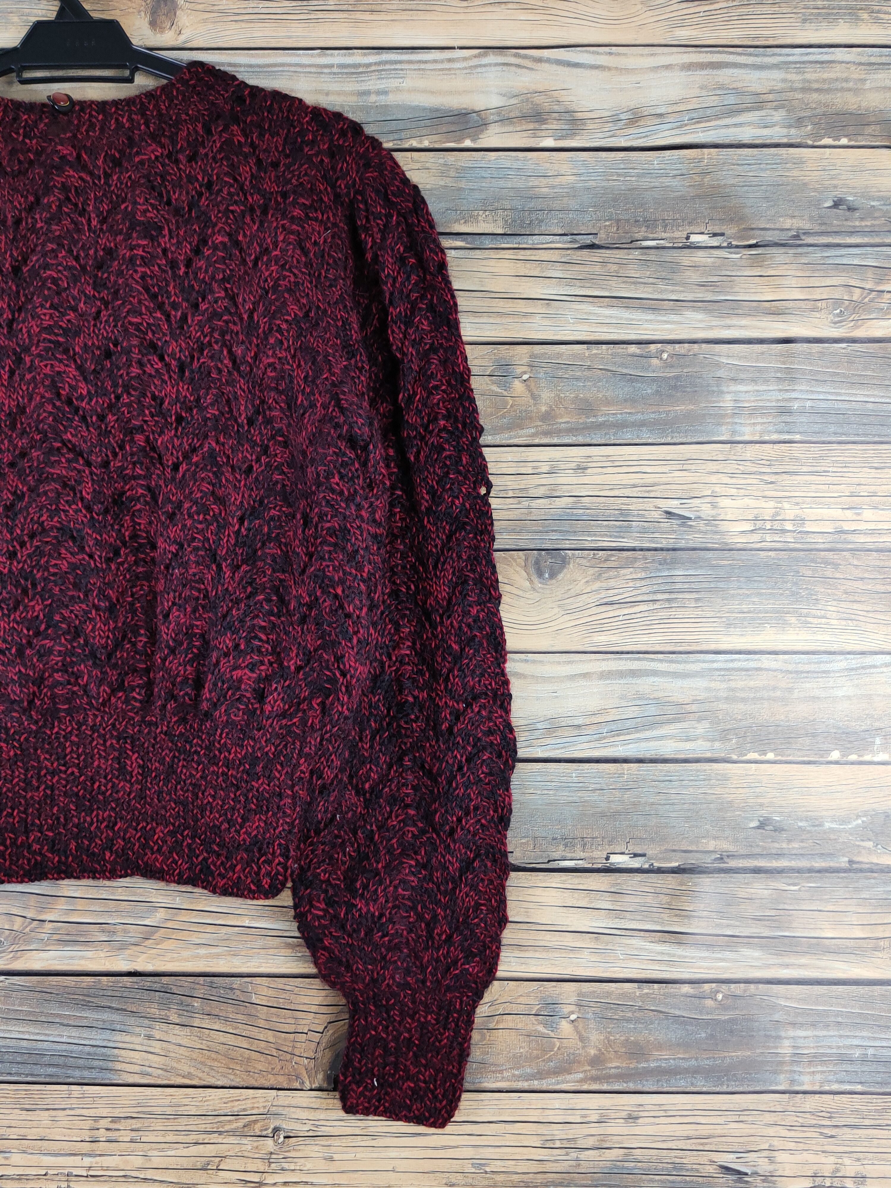 Japanese Brand Japanese Brand Red Black Knitwear Crop Tops #W1942 Size M / US 6-8 / IT 42-44 - 9 Thumbnail