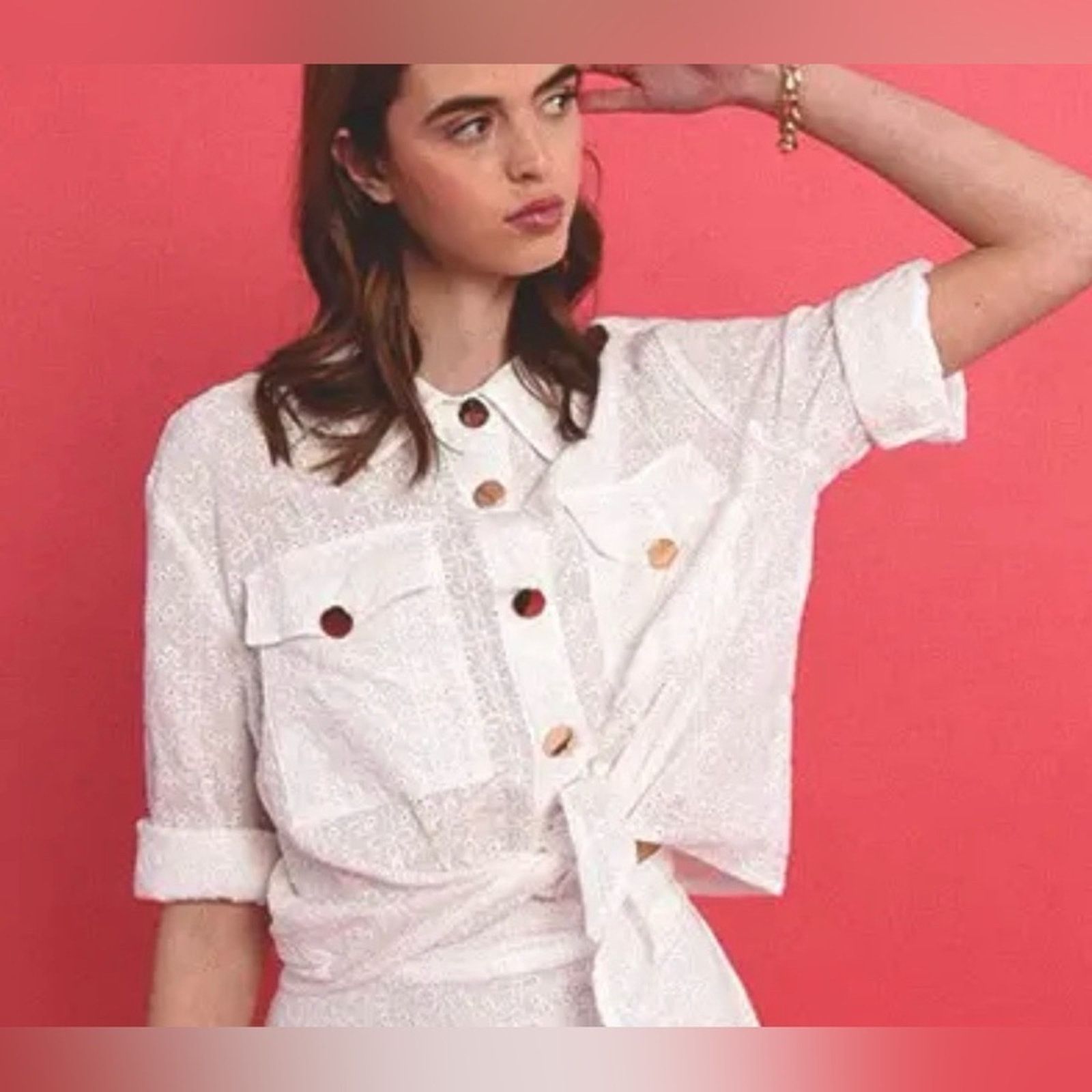 Other New Molly Bracken White Button-Down Women's Shirt size S Size S / US 4 / IT 40 - 1 Thumbnail