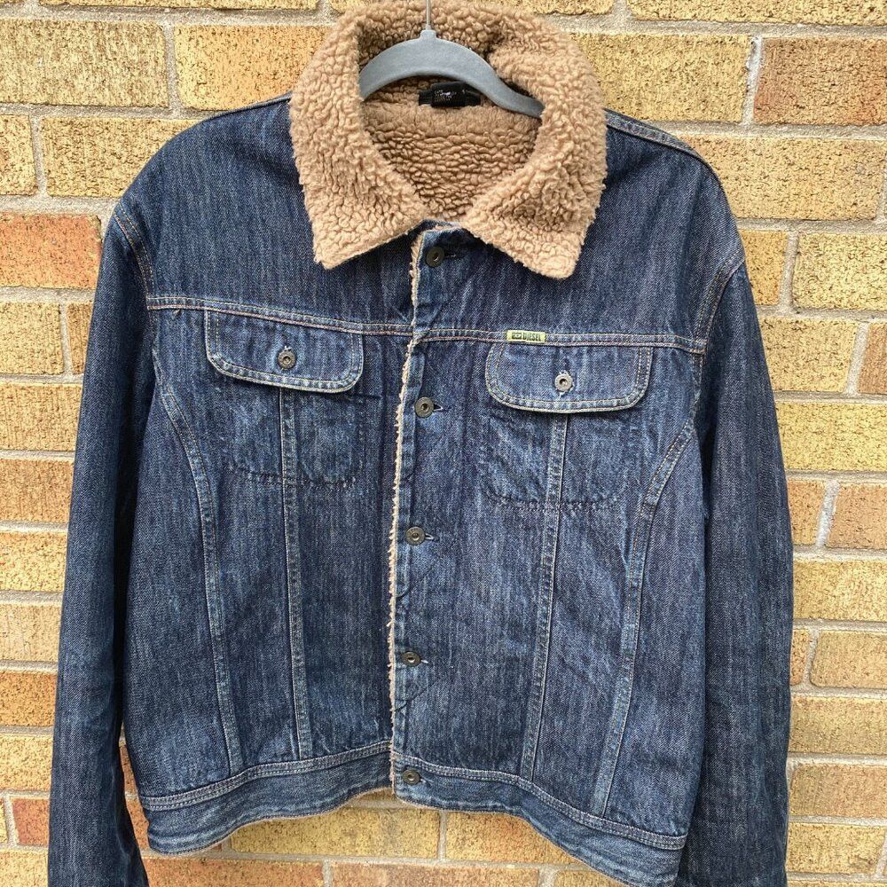 Diesel Vintage 2002 Diesel Gregg Fur Sherpa Jacket XL Blue Size US XL / EU 56 / 4 - 3 Thumbnail