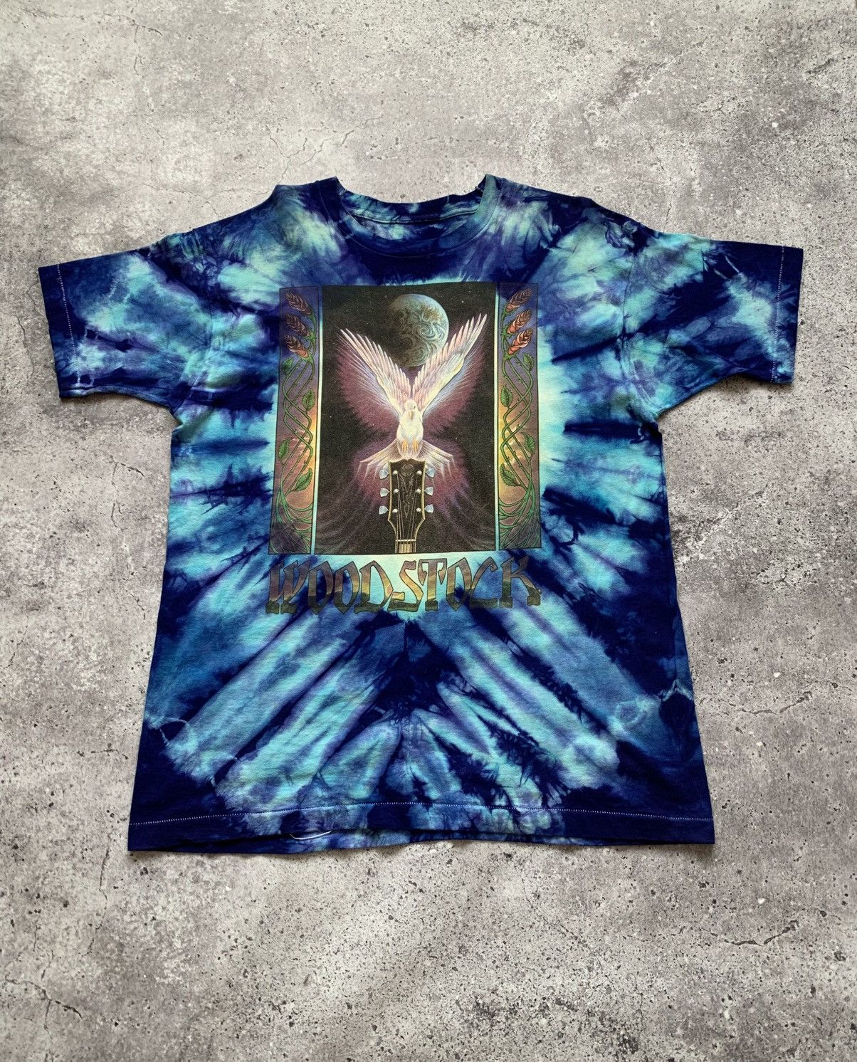 Band Tees 🔥VINTAGE WOODSTOCK 1988 MIKIO SINGLE STITCH TYE DYE TSHIRT Size US XL / EU 56 / 4 - 1 Thumbnail