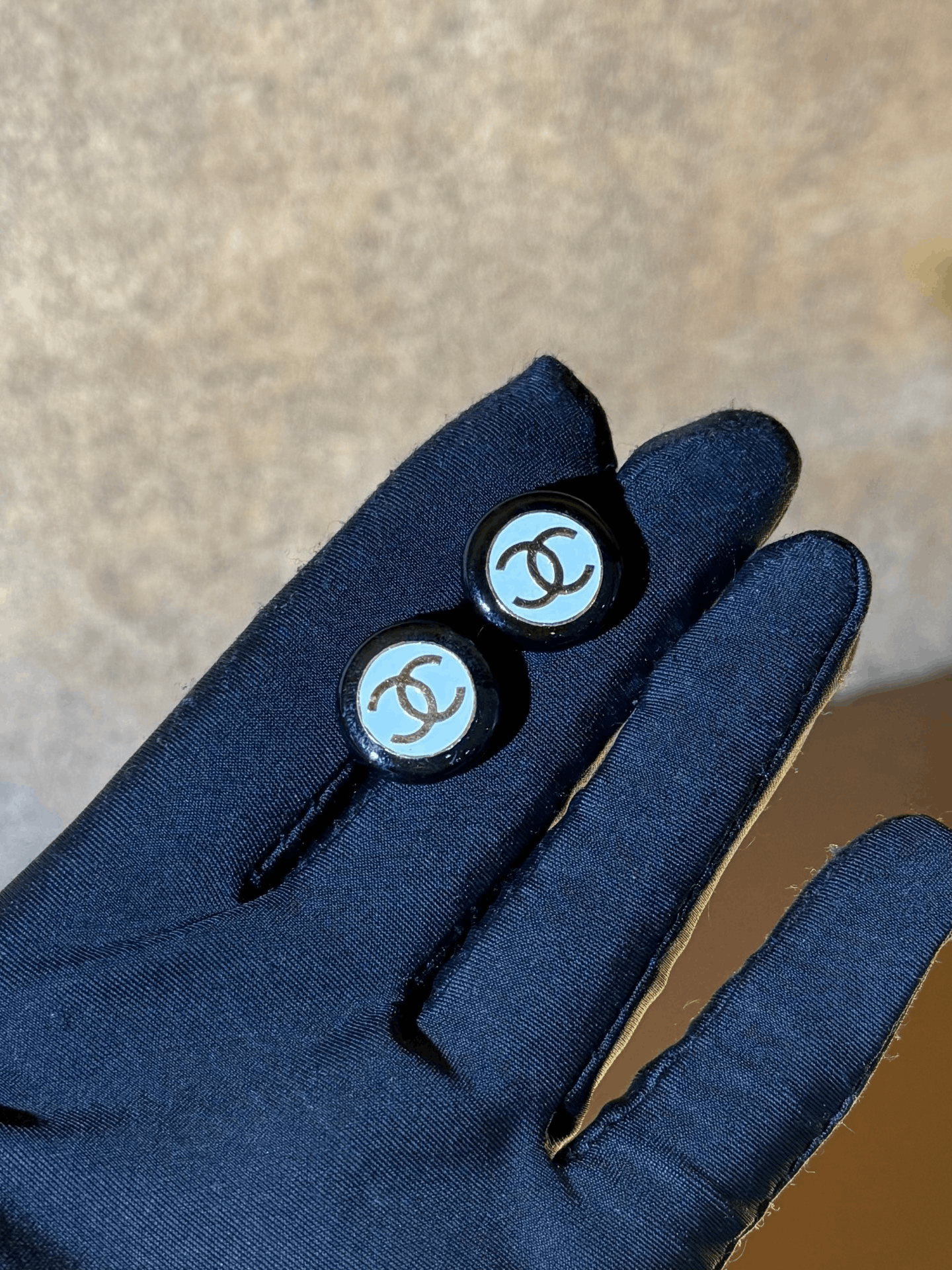 Chanel Chanel Black and White Button Earrings Size ONE SIZE - 1 Thumbnail
